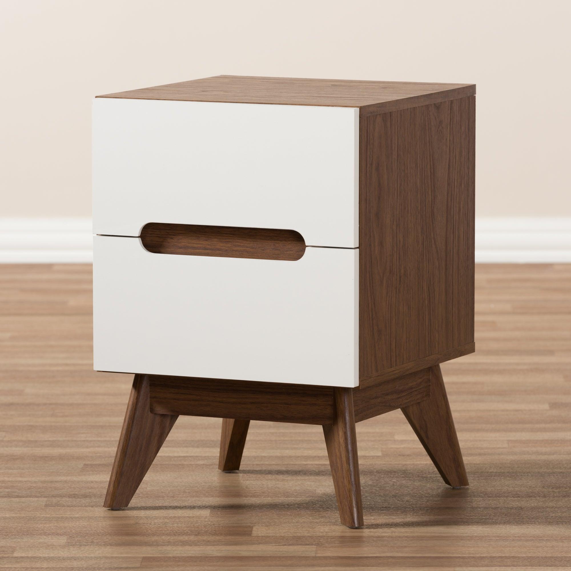 Calypso Mid-Century Modern and Wood 3-Drawer Storage Nightstand