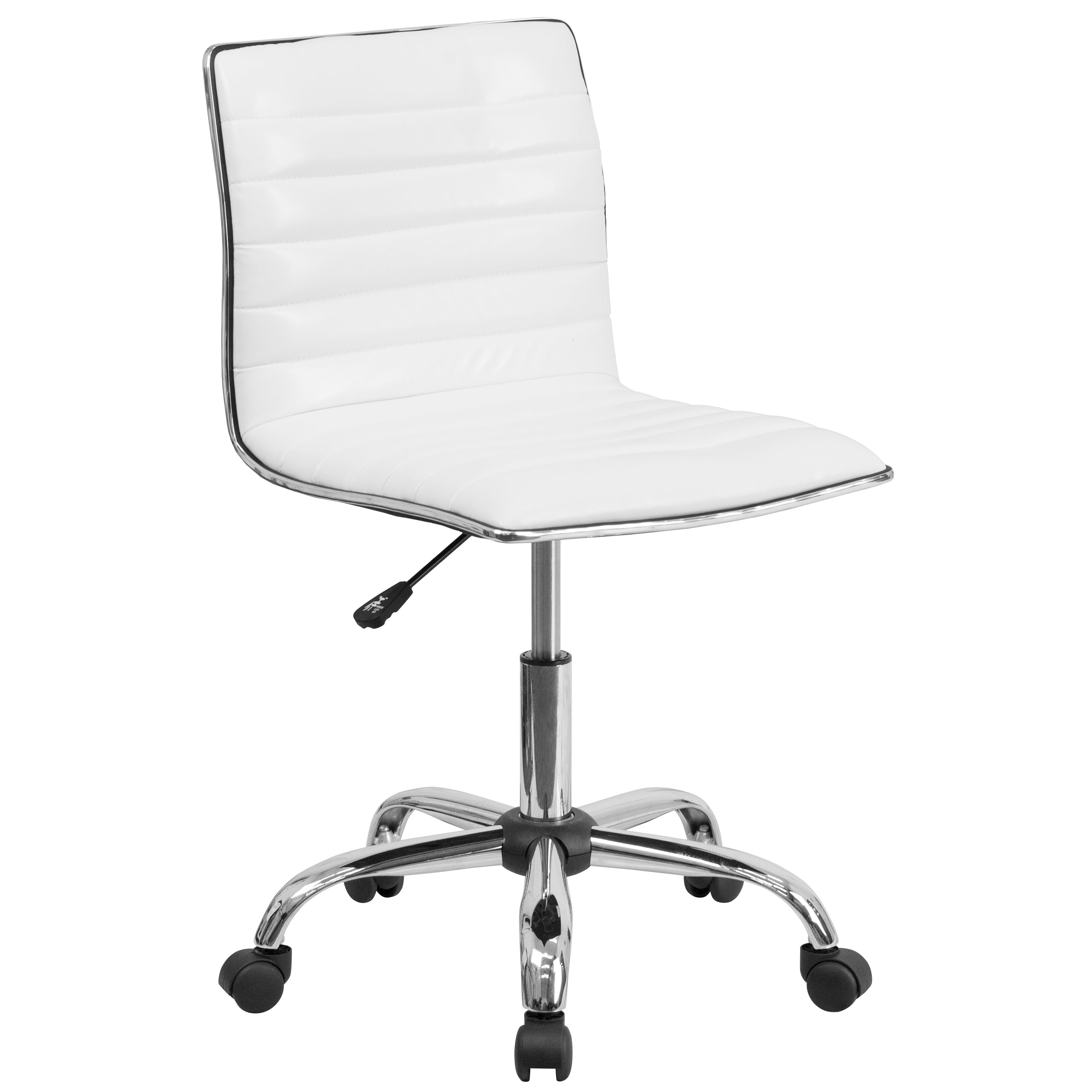 Low Back Designer Armless Ribbed Swivel Task Office Chair-Office Chair-Flash Furniture-Wall2Wall Furnishings