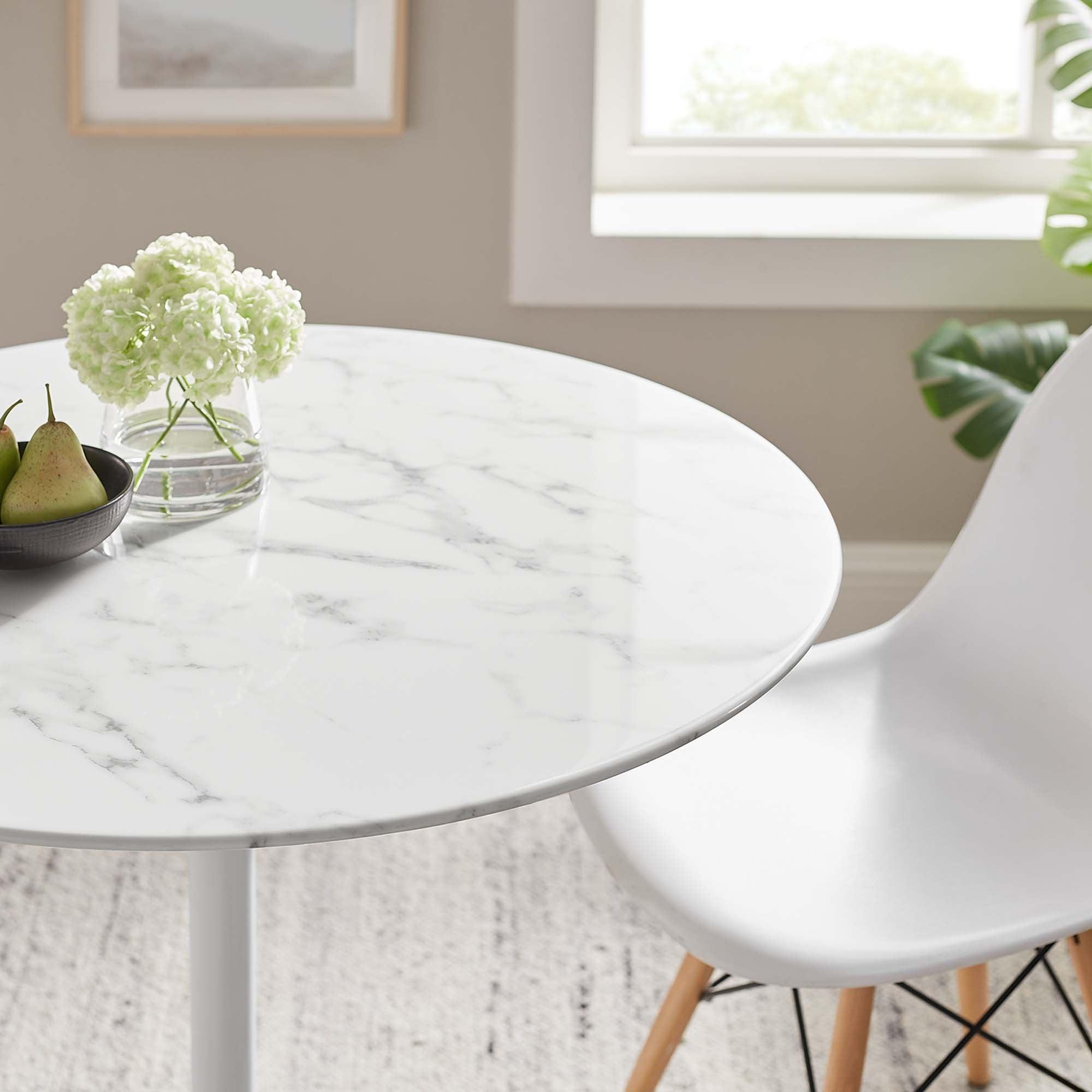 Lippa 36" Round Faux Marble Dining Table