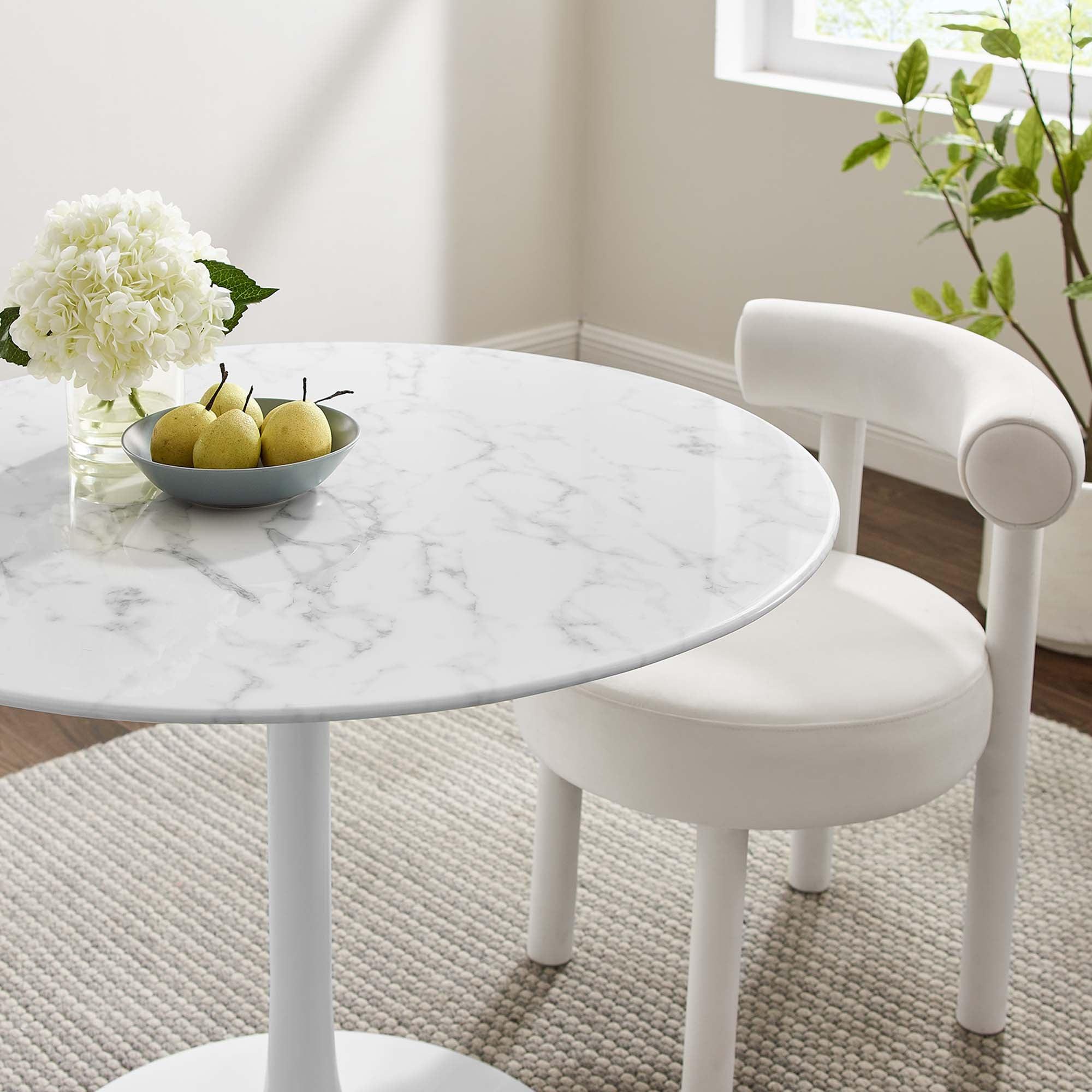 Lippa 40" Round Faux Marble Dining Table