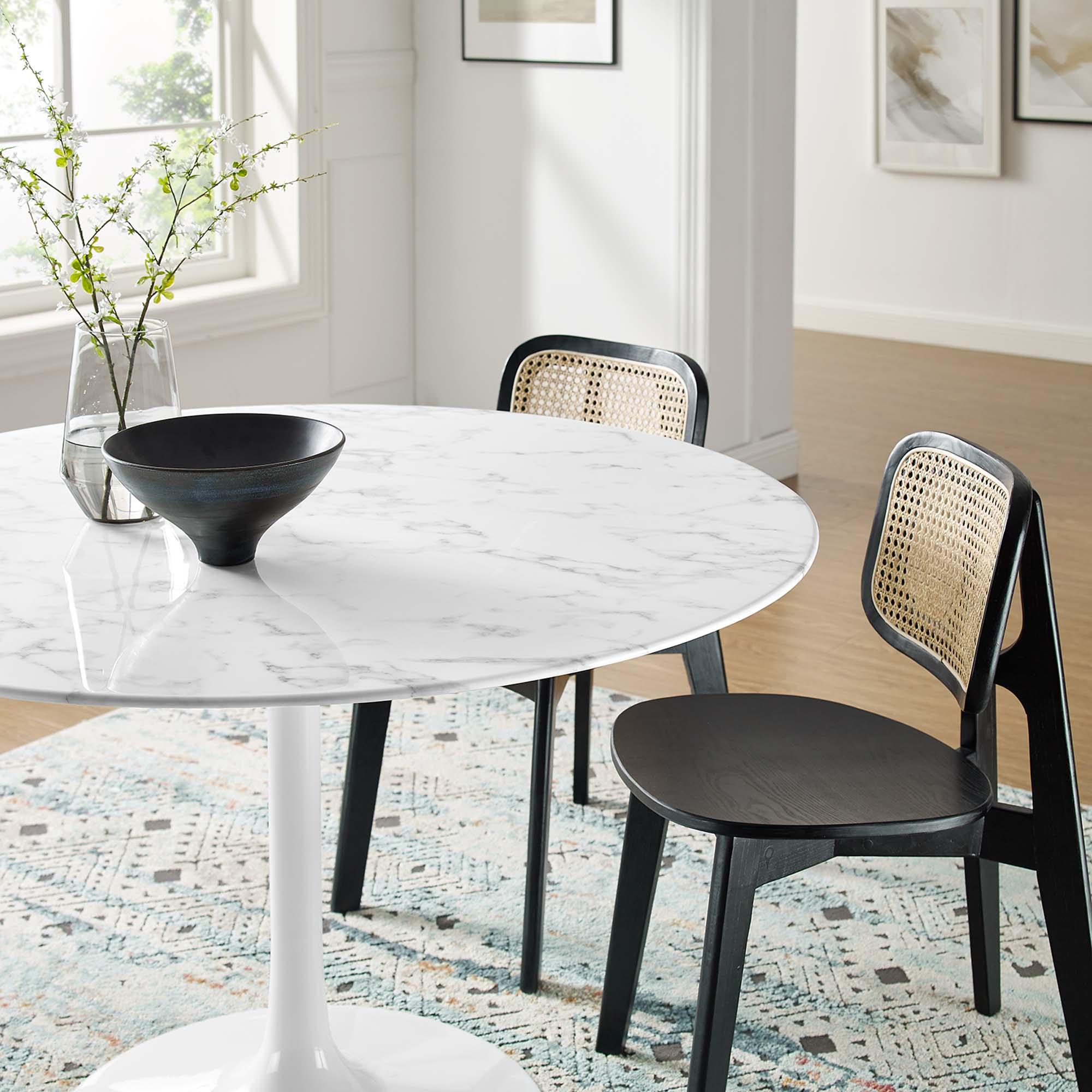 Lippa 48" Round Faux Marble Dining Table