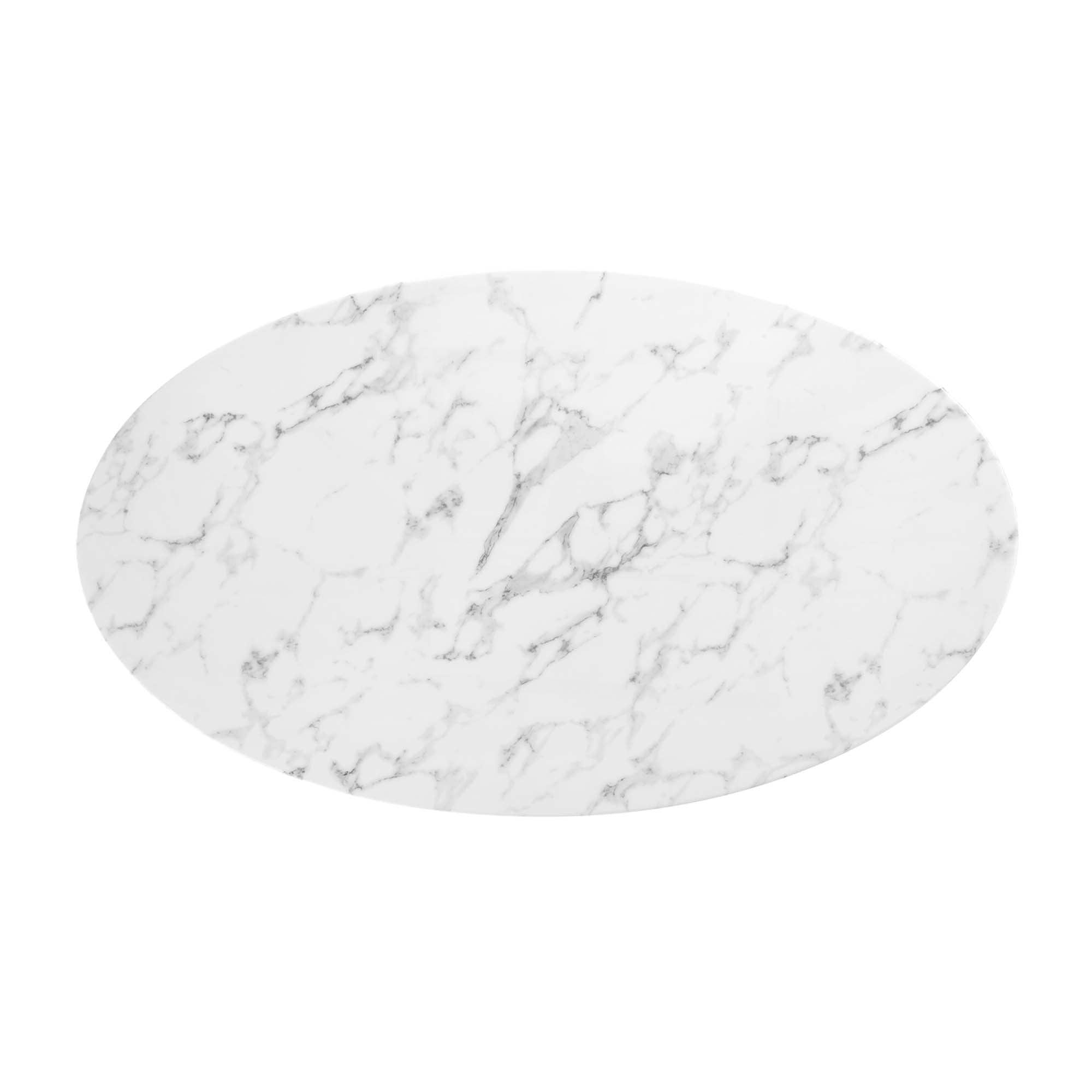 Lippa 54" Oval Faux Marble Dining Table