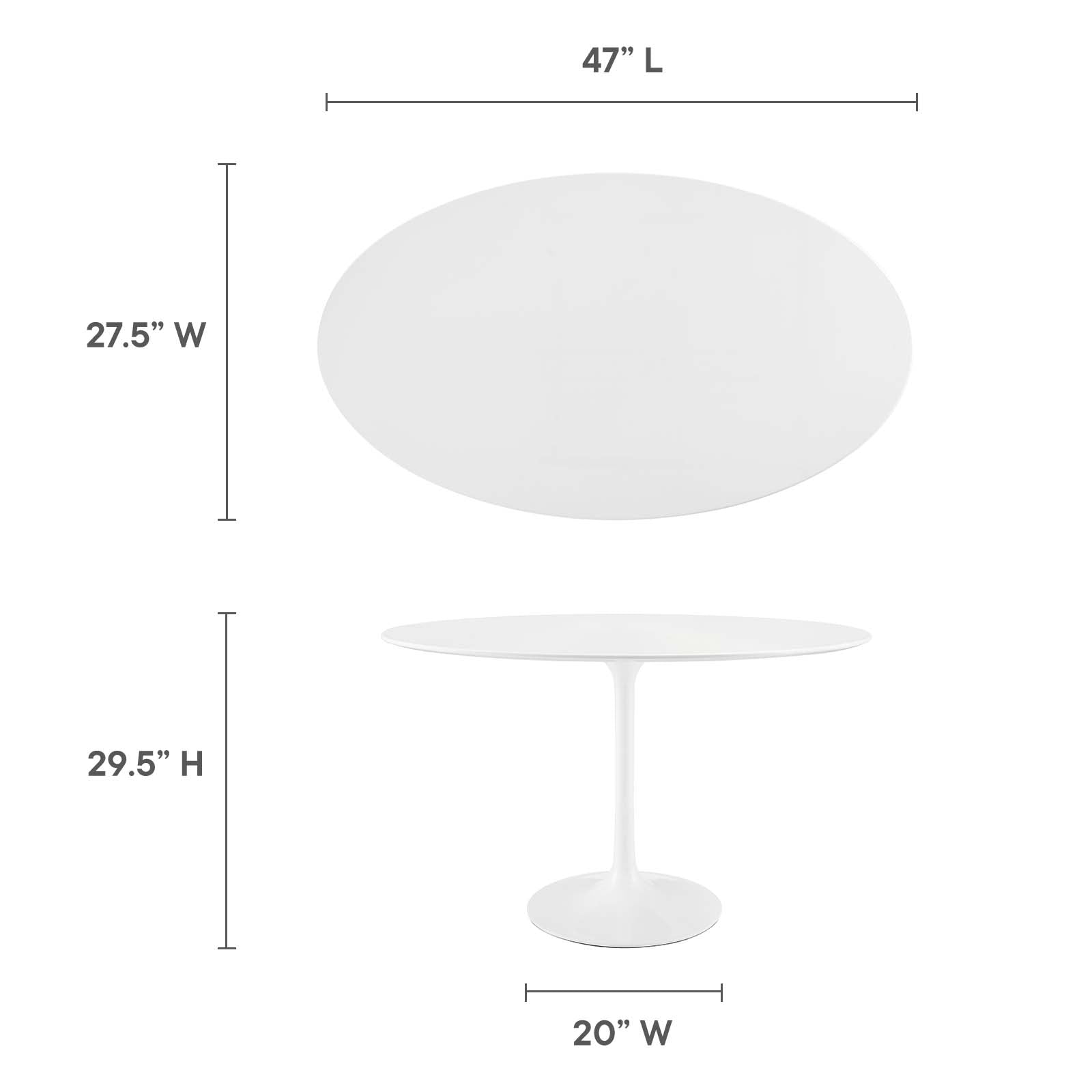 Lippa 48" Oval Wood Top Dining Table-Dining Table-Modway-Wall2Wall Furnishings