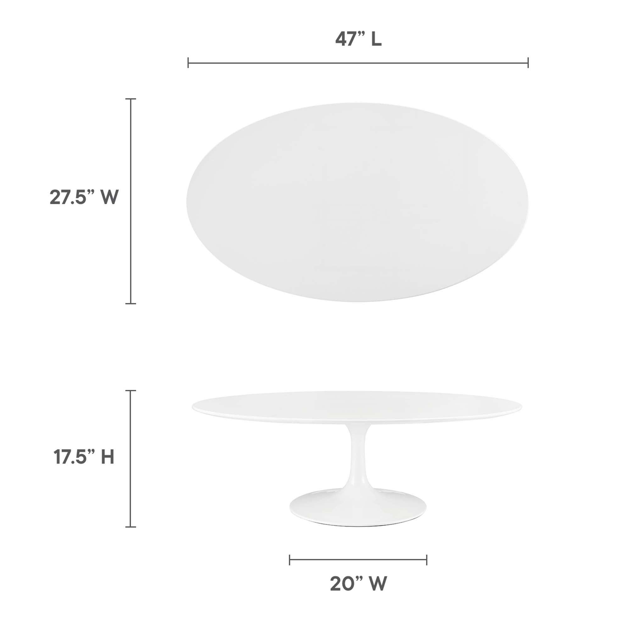 Lippa 48" Oval-Shaped Wood Coffee Table