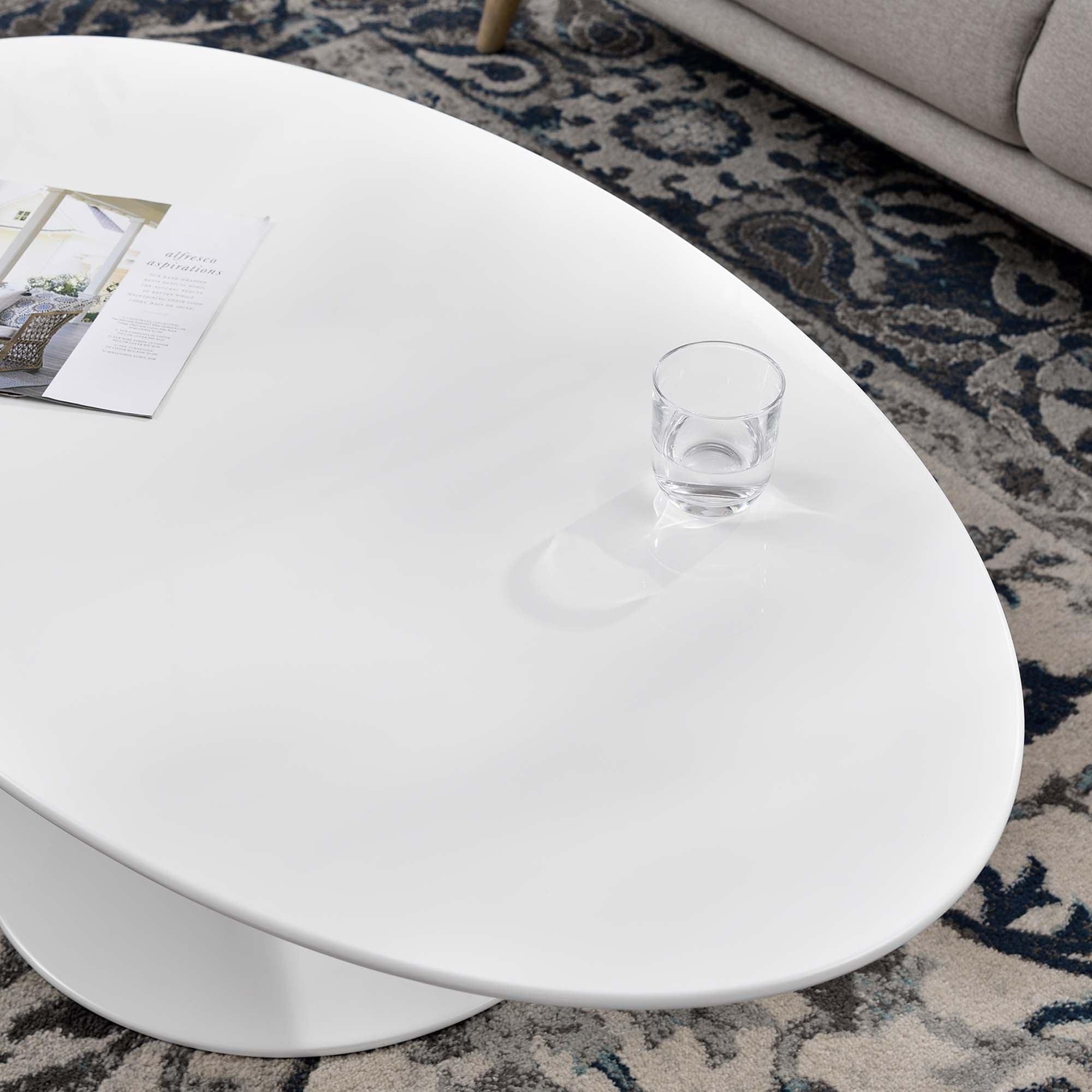 Lippa 48" Oval-Shaped Wood Coffee Table