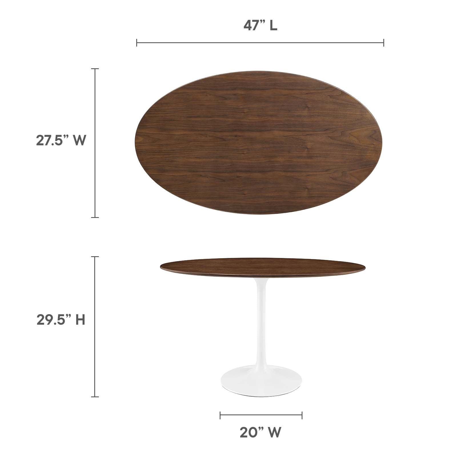 Lippa 48" Oval Walnut Dining Table-Dining Table-Modway-Wall2Wall Furnishings