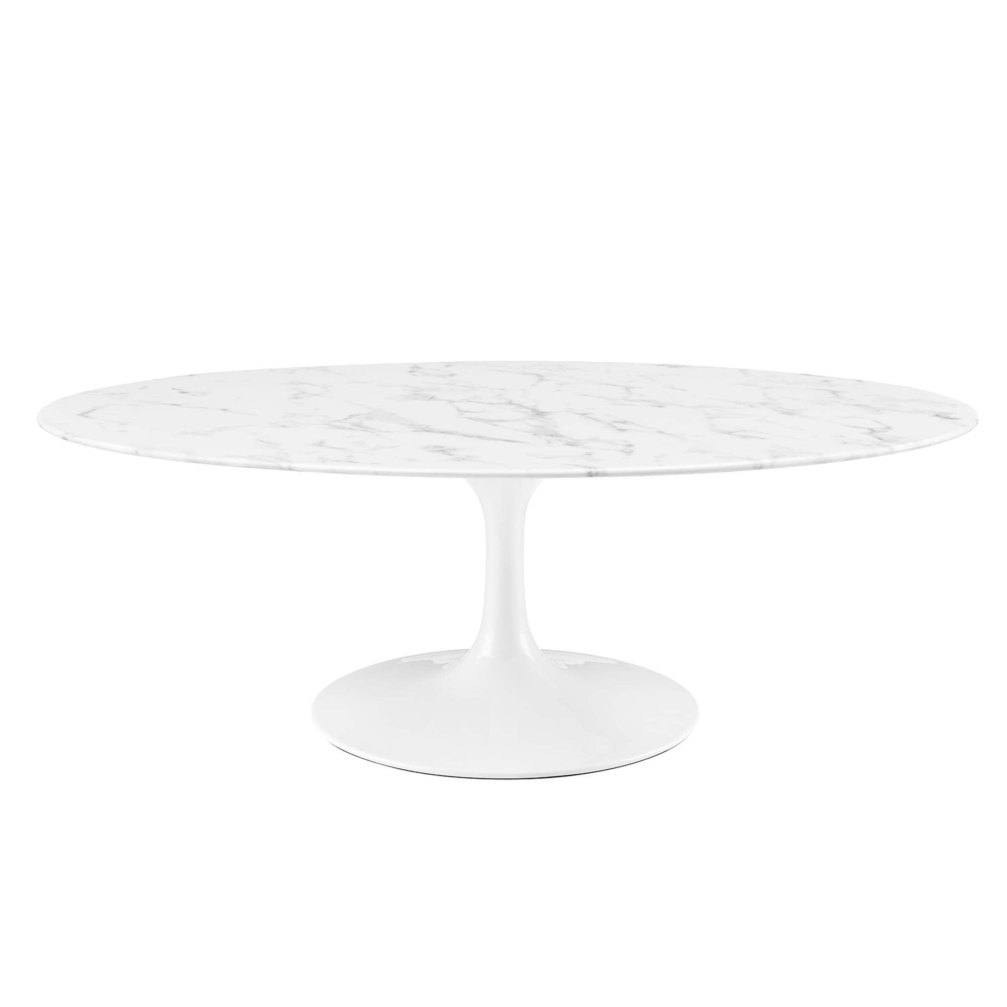 Lippa 48" Oval Faux Marble Coffee Table