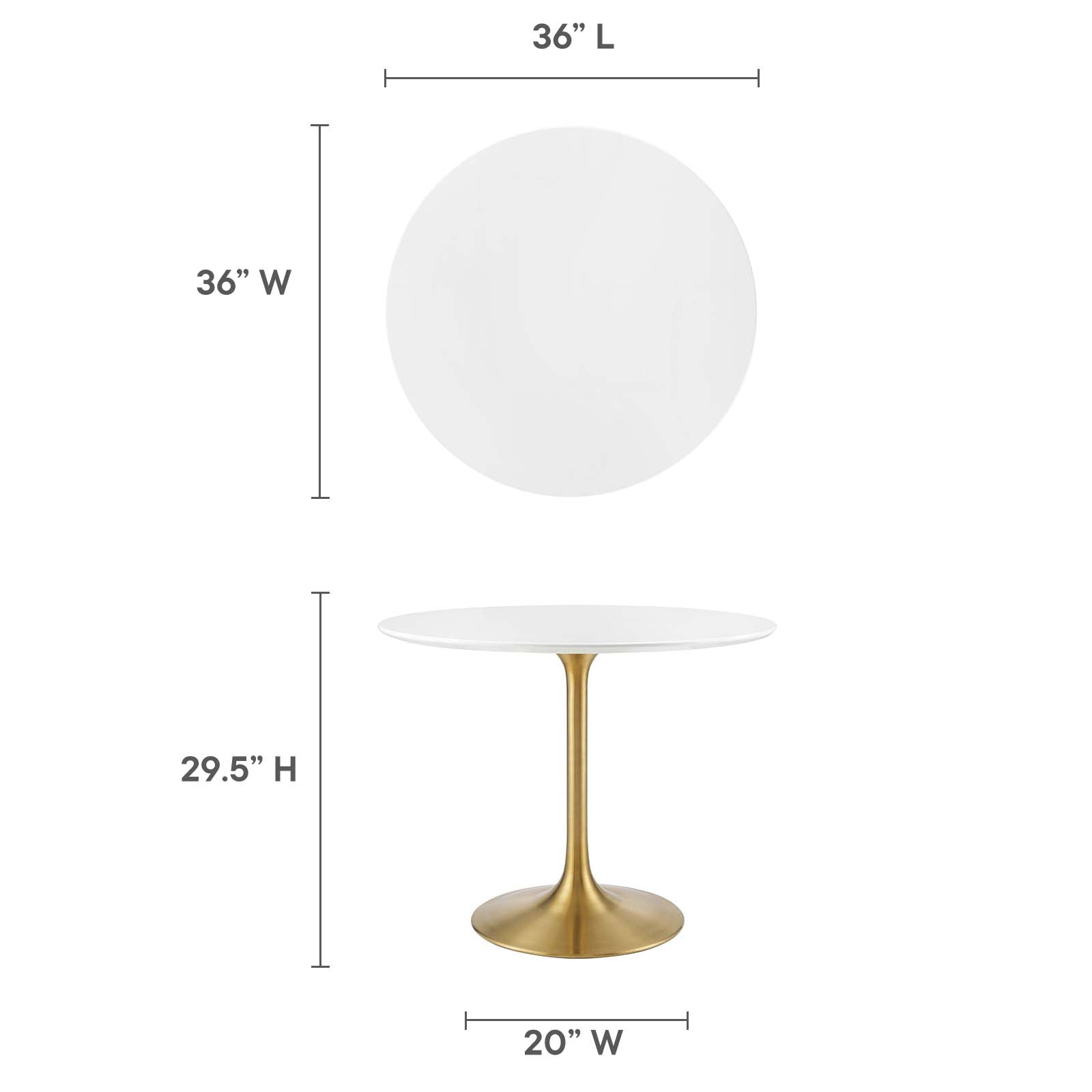 Lippa 36" Round Dining Table-Dining Table-Modway-Wall2Wall Furnishings