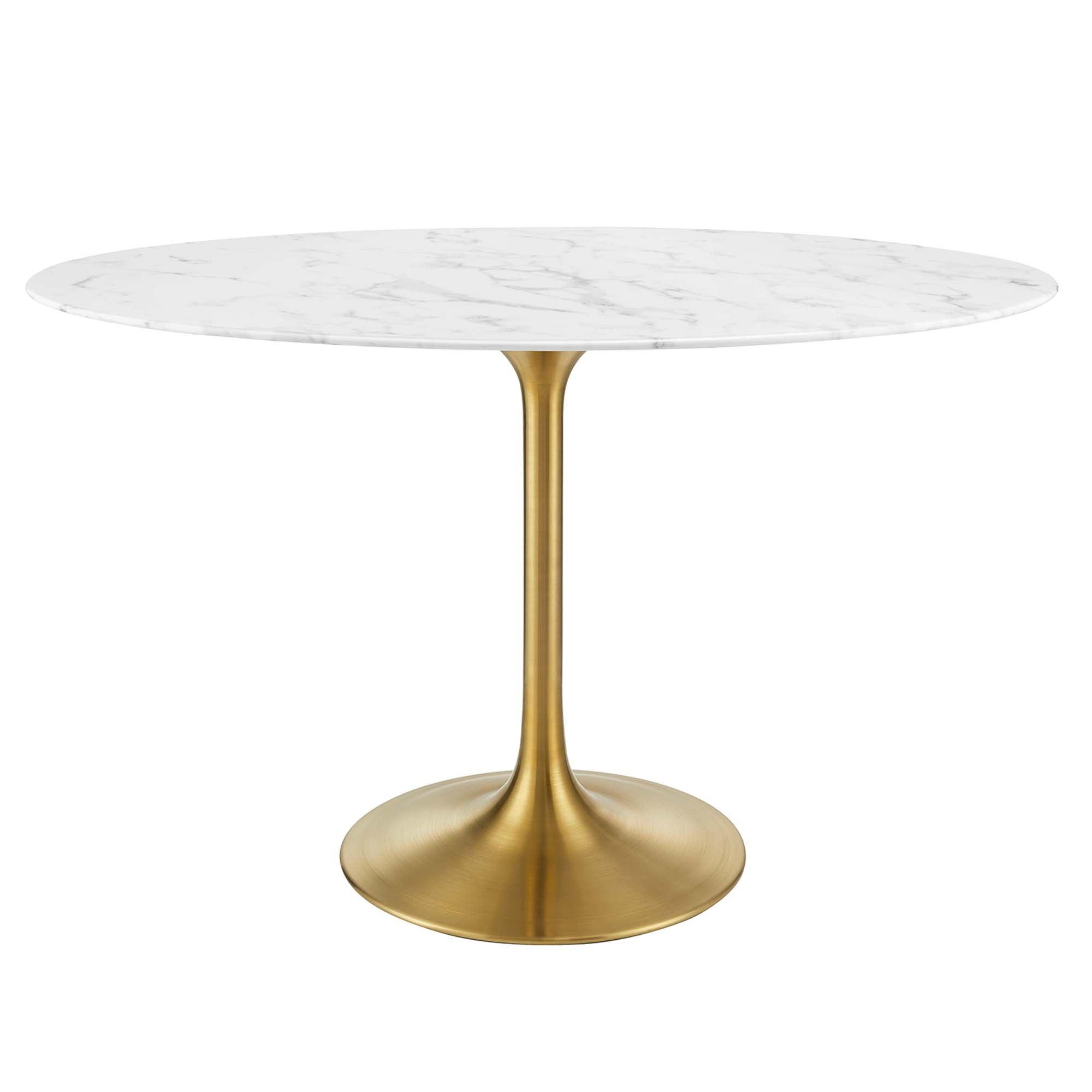 Lippa 48" Oval Faux Marble Dining Table