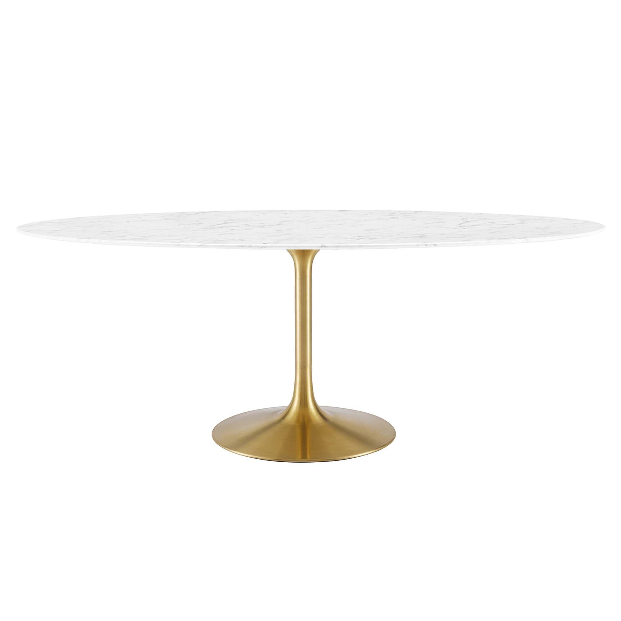 Lippa 78" Oval Faux Marble Dining Table