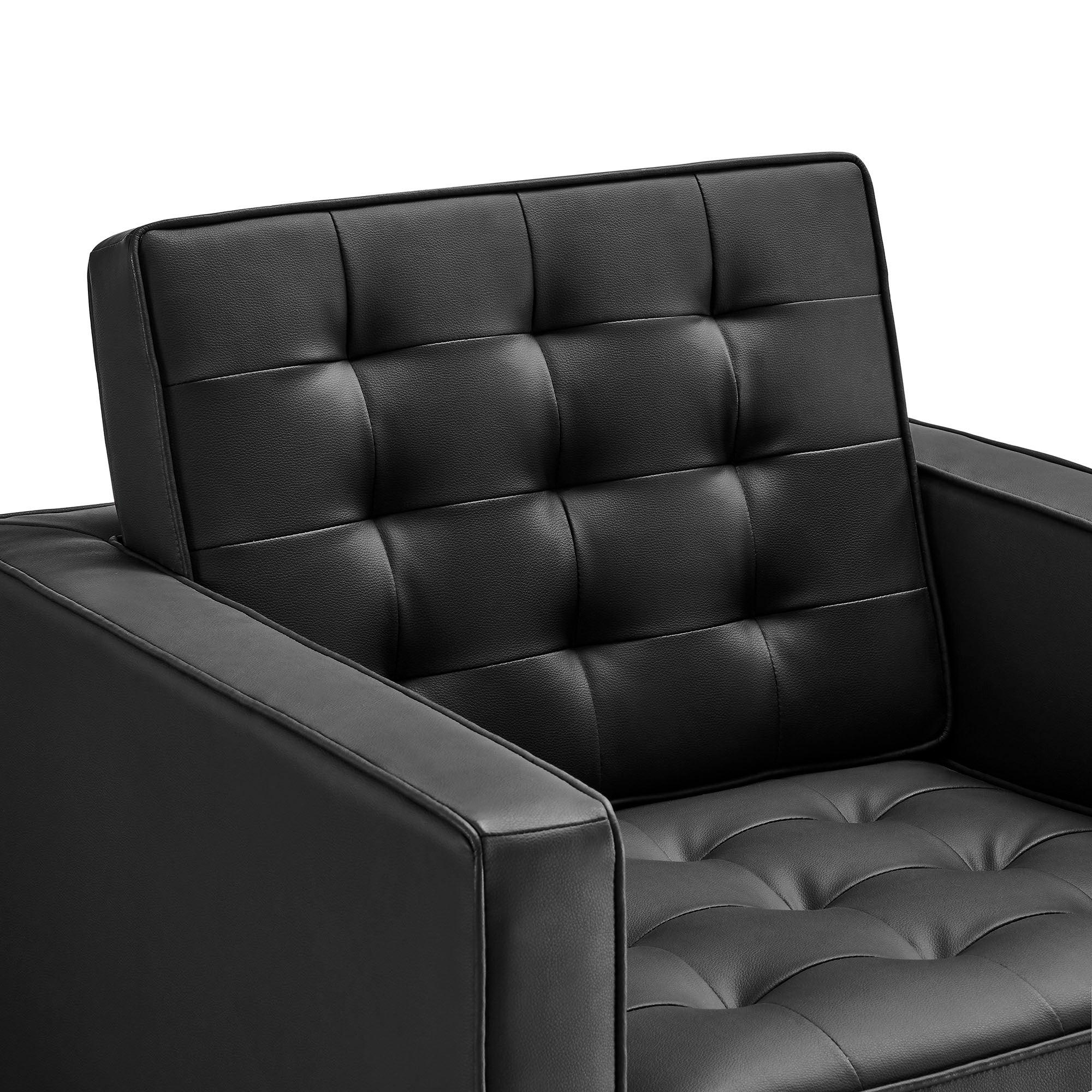 Loft Tufted Vegan Leather Armchair