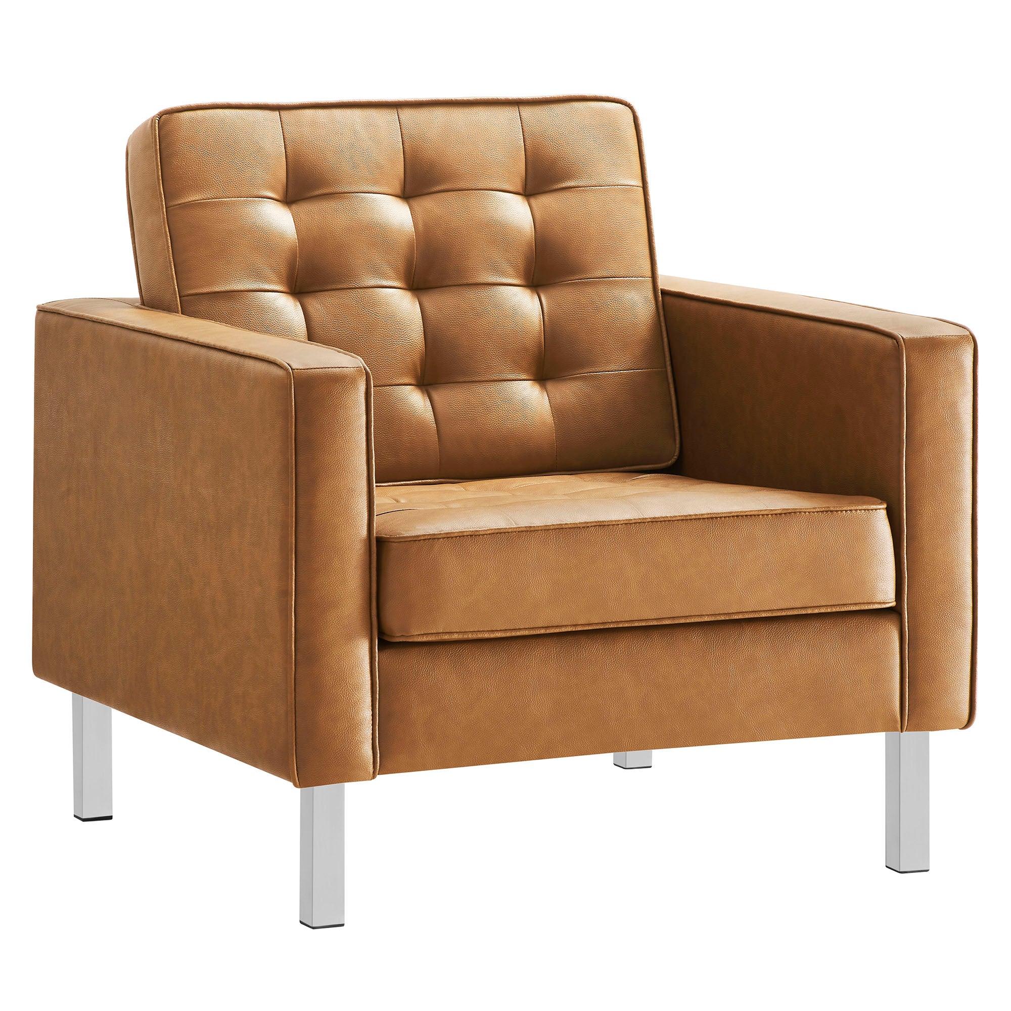 Loft Tufted Vegan Leather Armchair