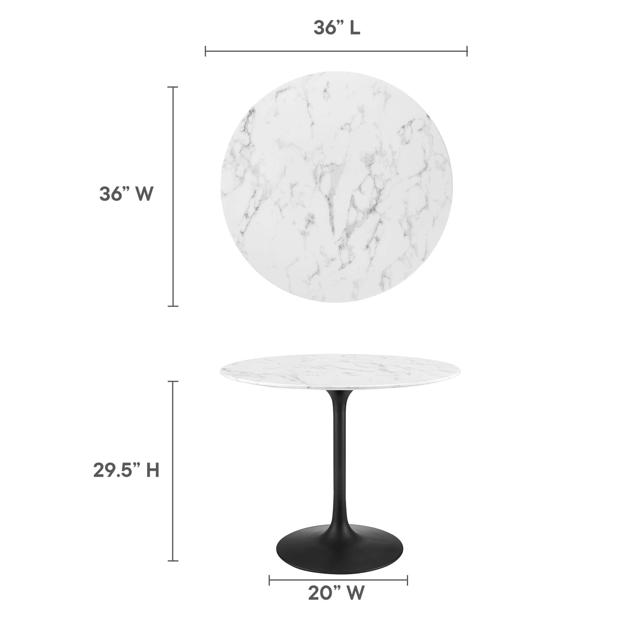 Lippa 36" Round Faux Marble Dining Table