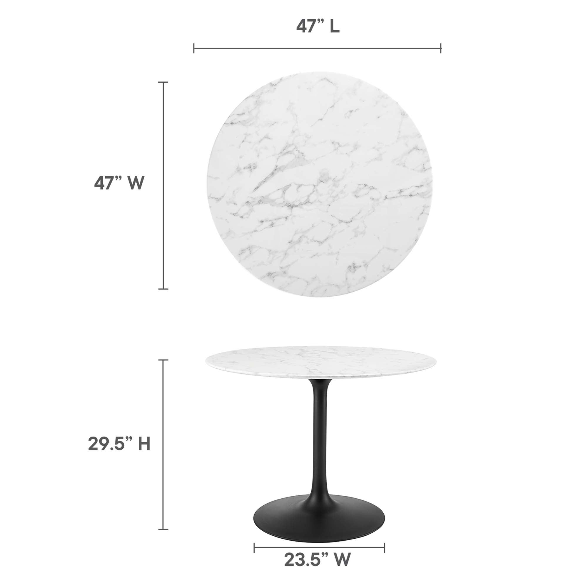 Lippa 40" Round Faux Marble Dining Table