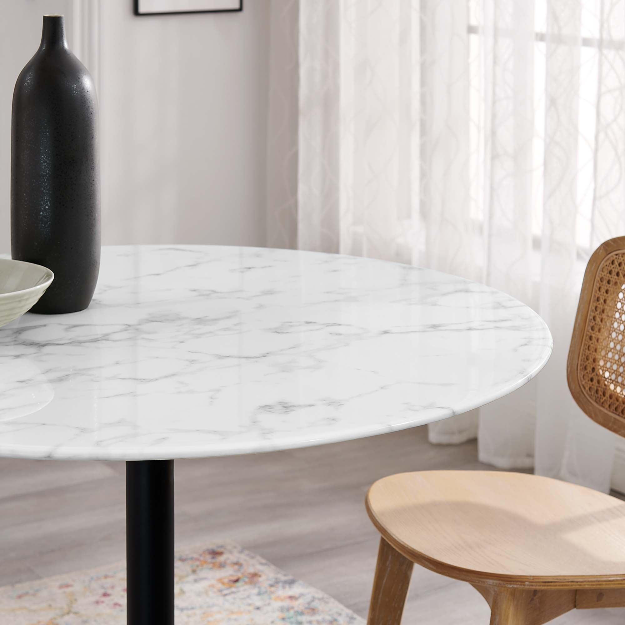 Lippa 40" Round Faux Marble Dining Table