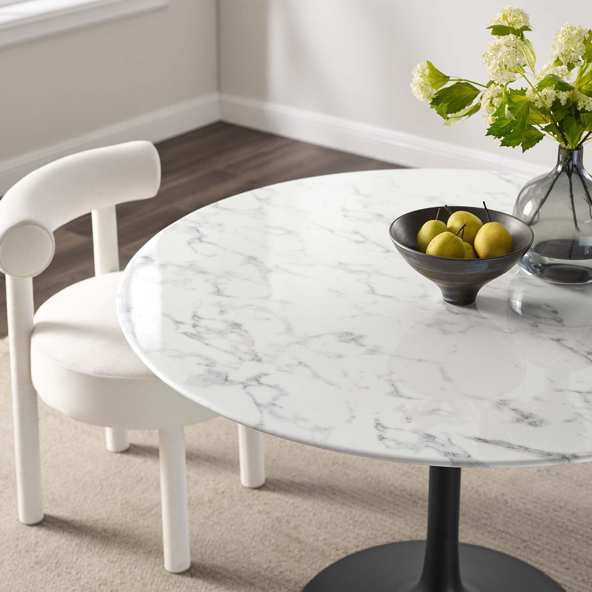 Lippa 48" Round Faux Marble Dining Table