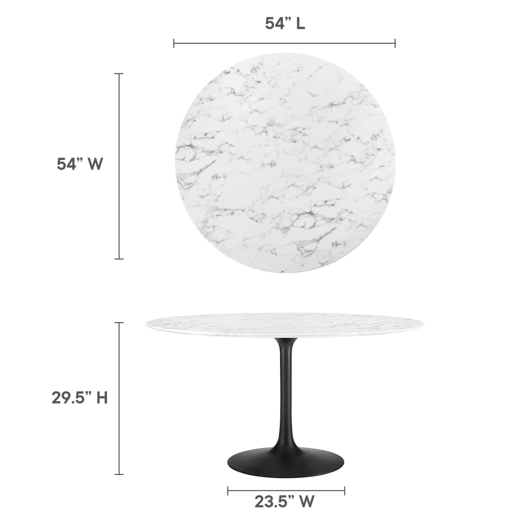 Lippa 54" Round Faux Marble Dining Table