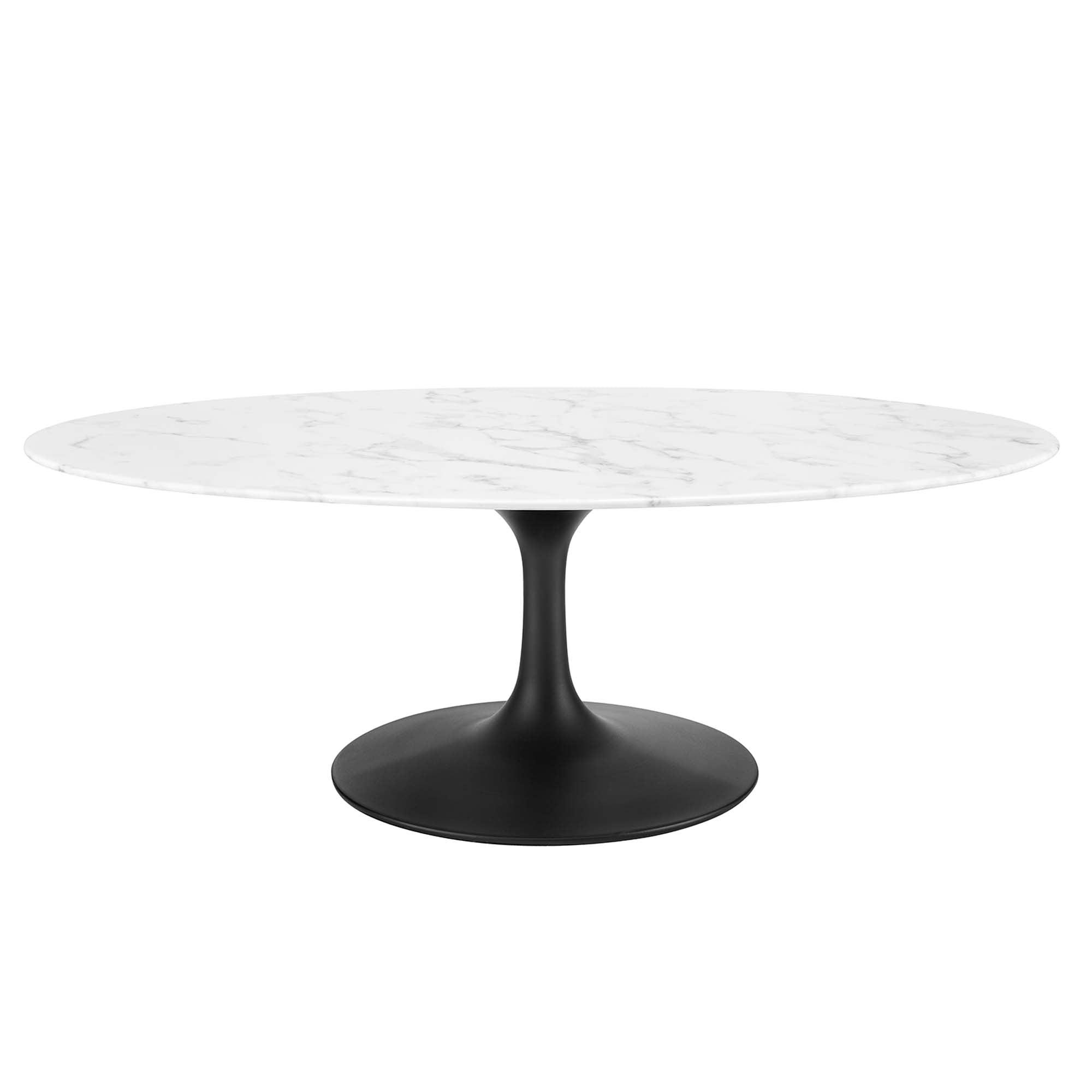 Lippa 48" Oval Faux Marble Coffee Table