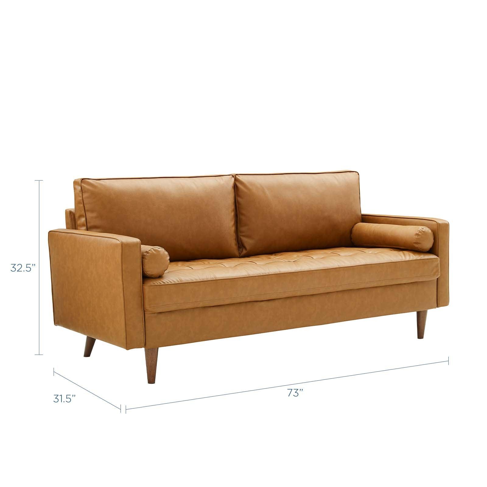 Valour Tufted Vegan Leather Sofa