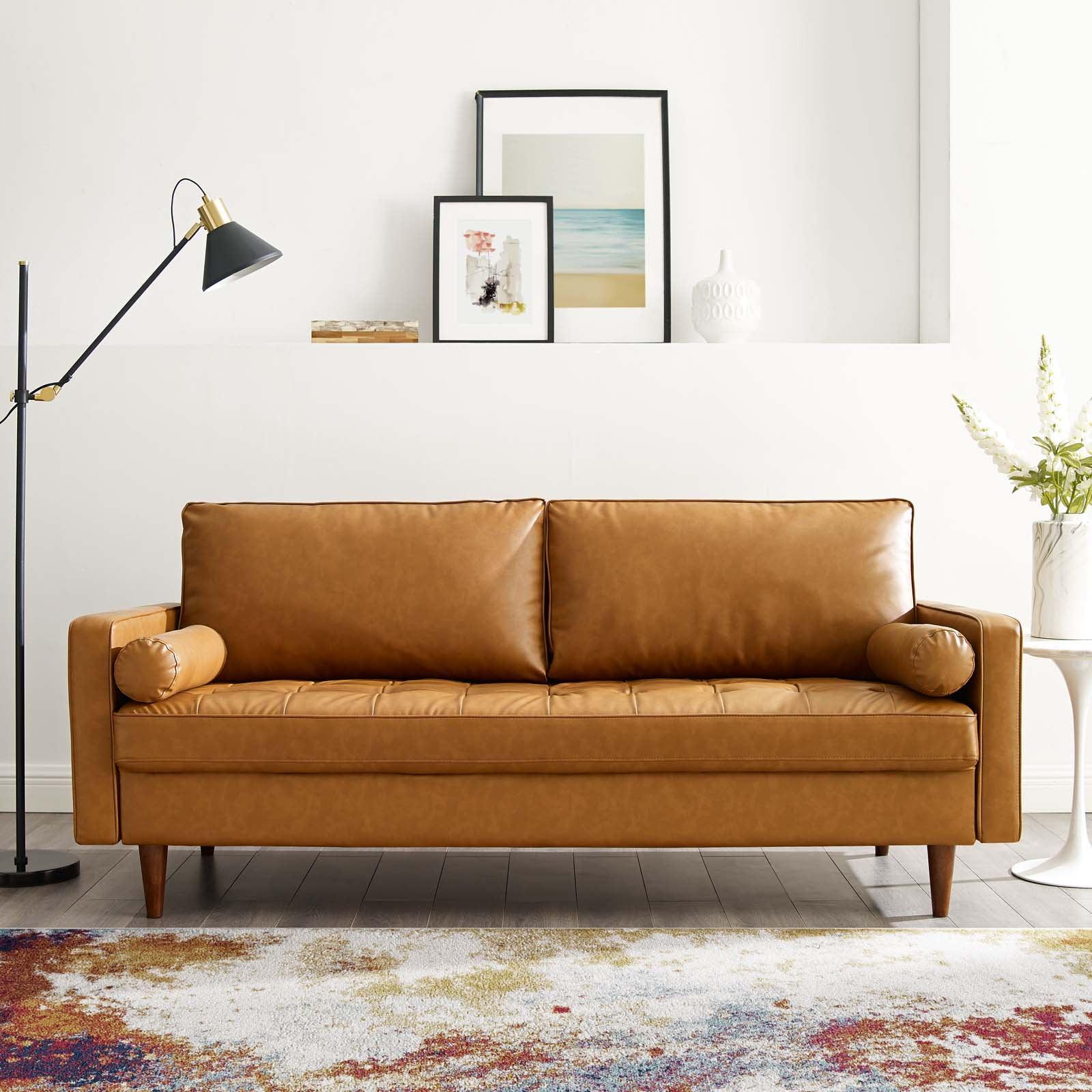 Valour Tufted Vegan Leather Sofa