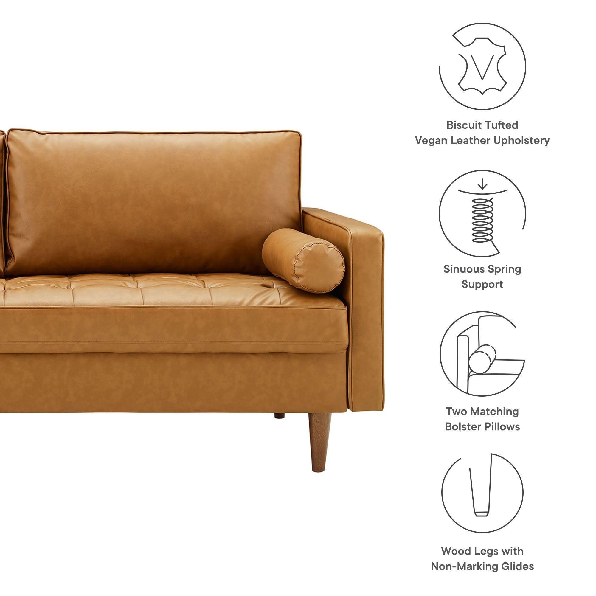 Valour Tufted Vegan Leather Sofa