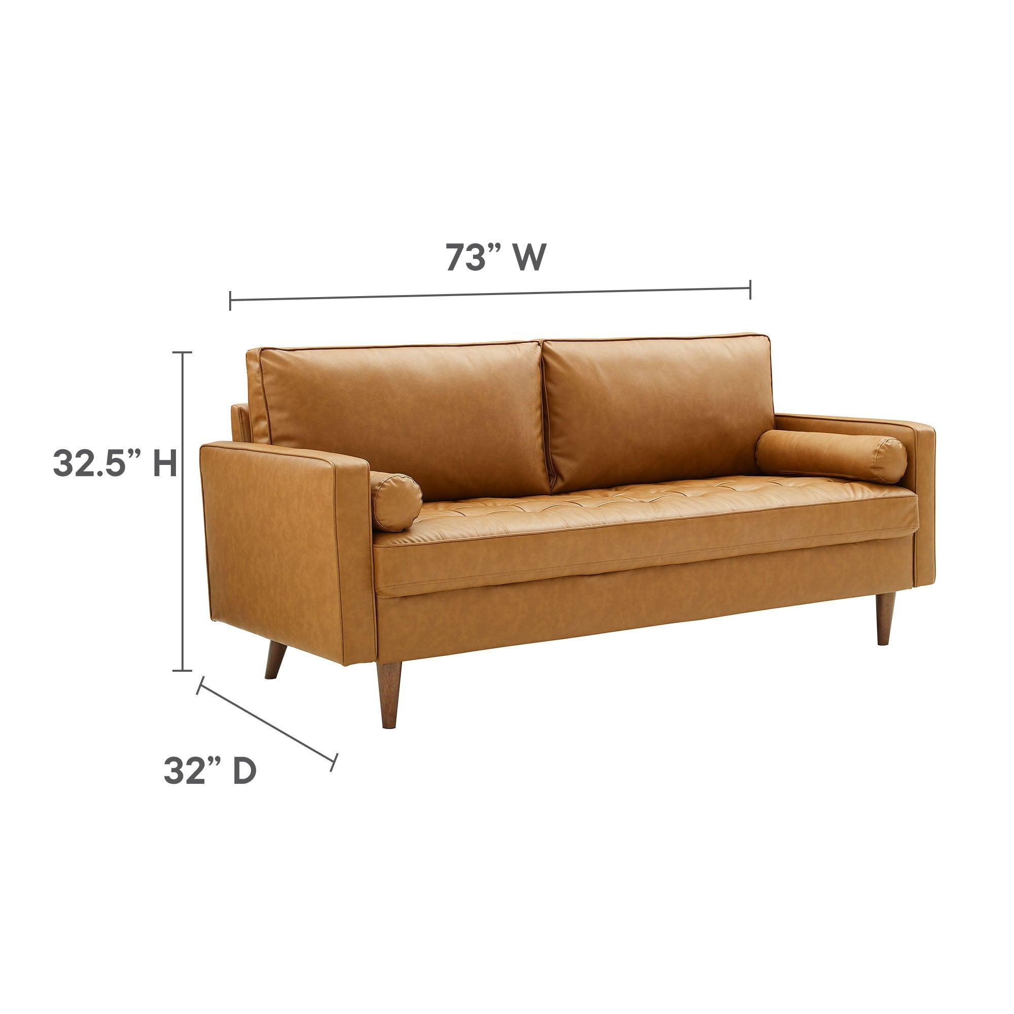 Valour Tufted Vegan Leather Sofa