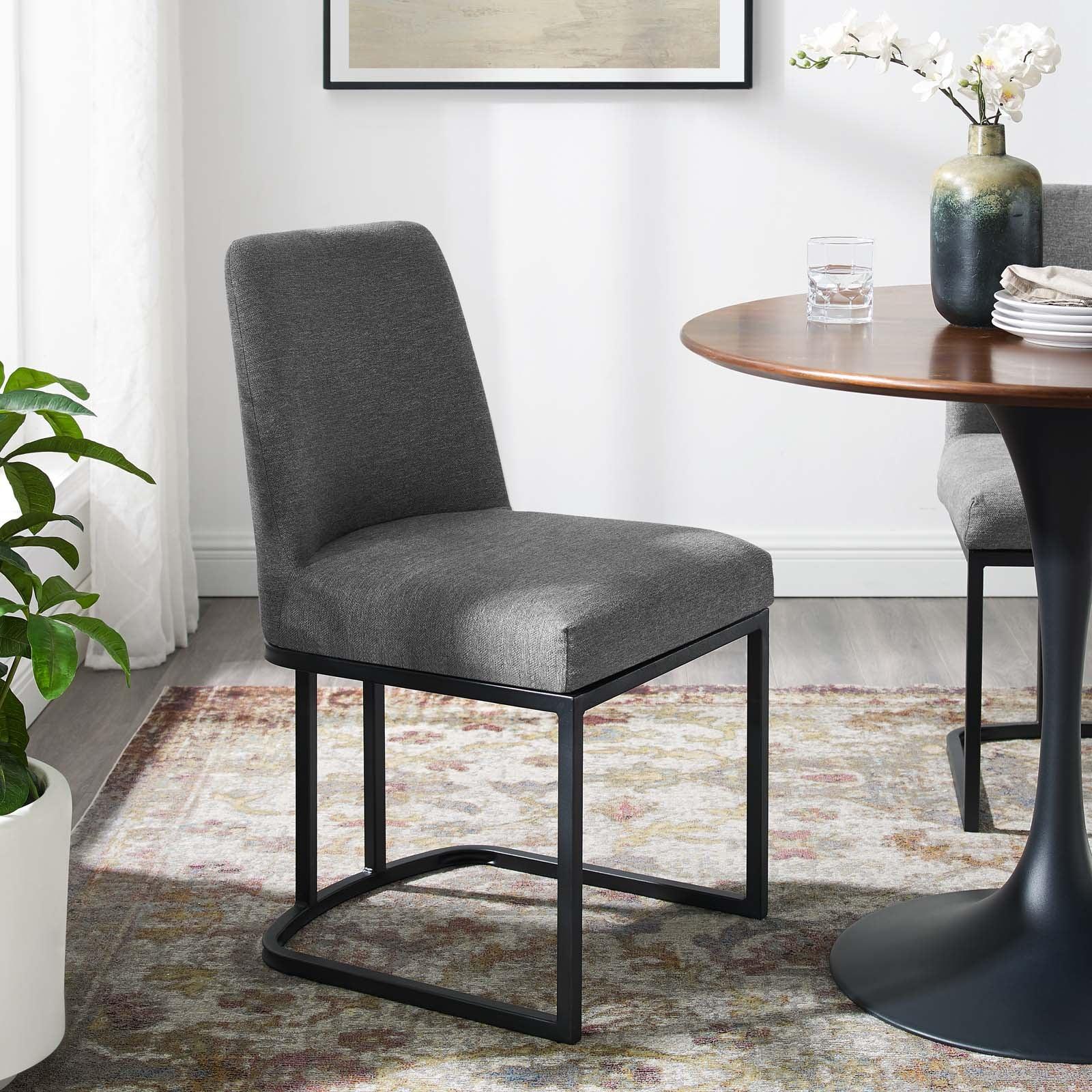 Amplify Sled Base Upholstered Fabric Dining Side Chair