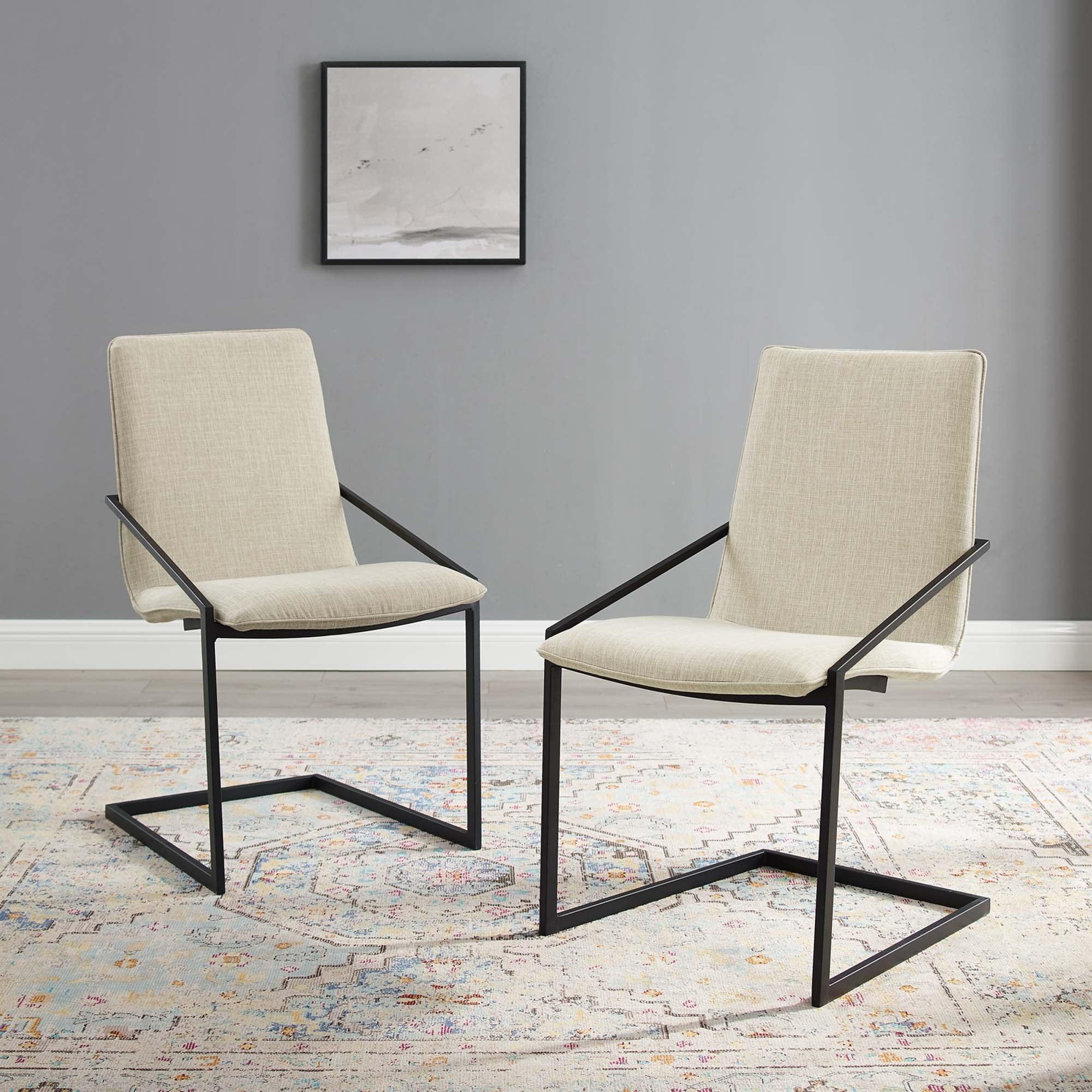 Pitch Upholstered Fabric Dining Armchair Set of 2