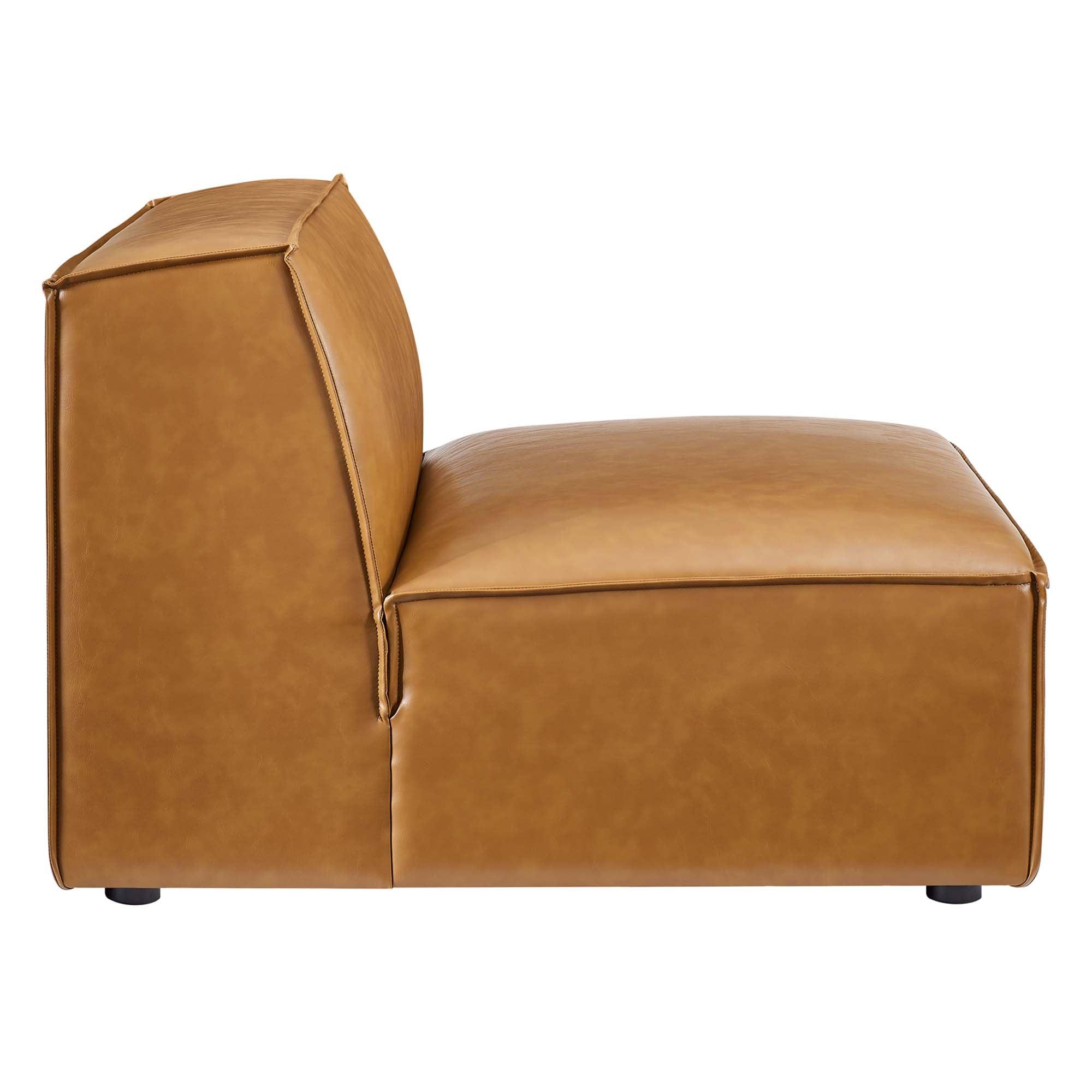 Restore Vegan Leather Sectional Sofa Armless Chair