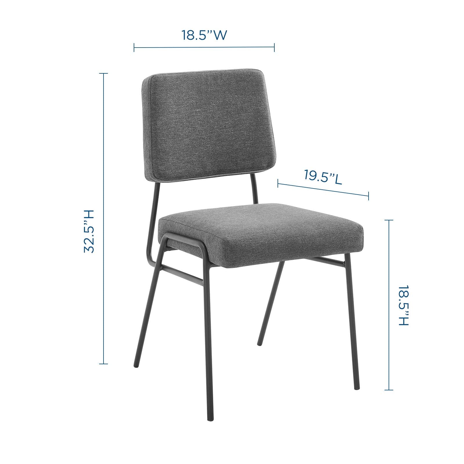 Craft Dining Side Chair Upholstered Fabric Set of 2-Dining Chair-Modway-Wall2Wall Furnishings