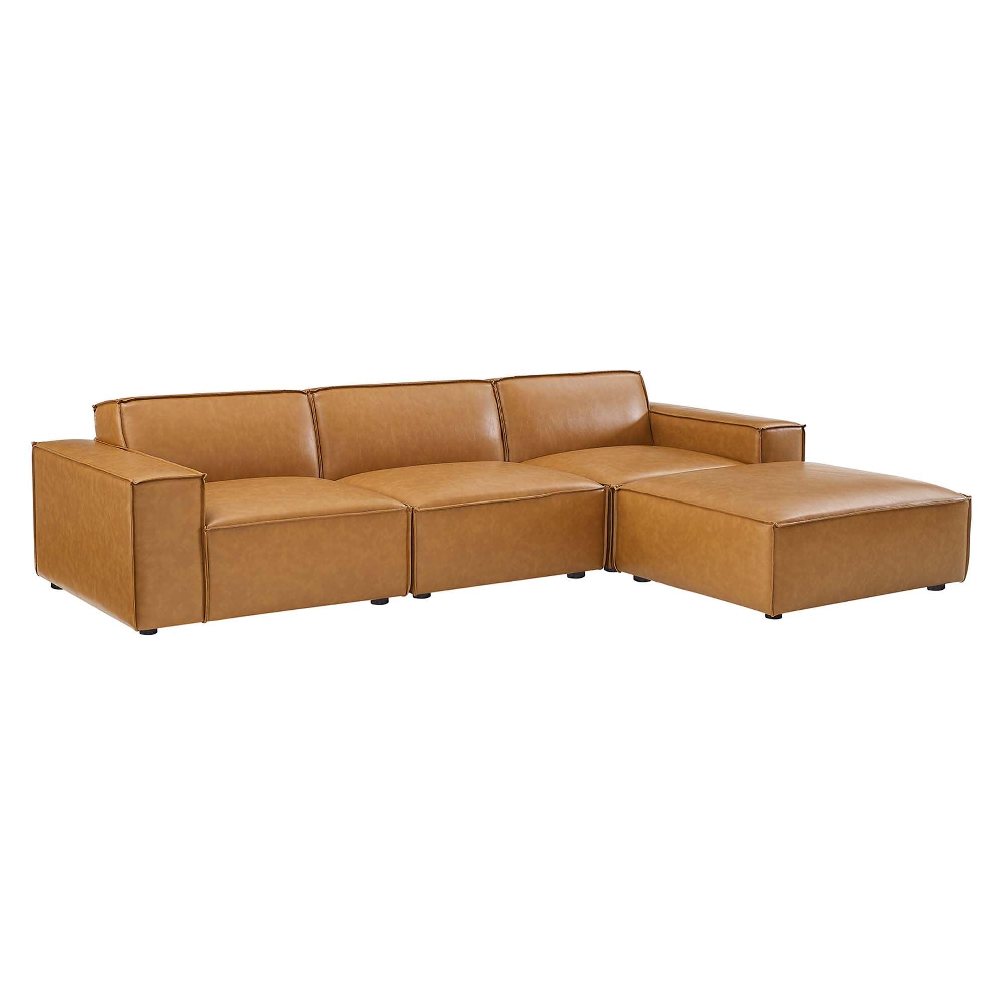 Restore 4-Piece Vegan Leather Sectional Sofa