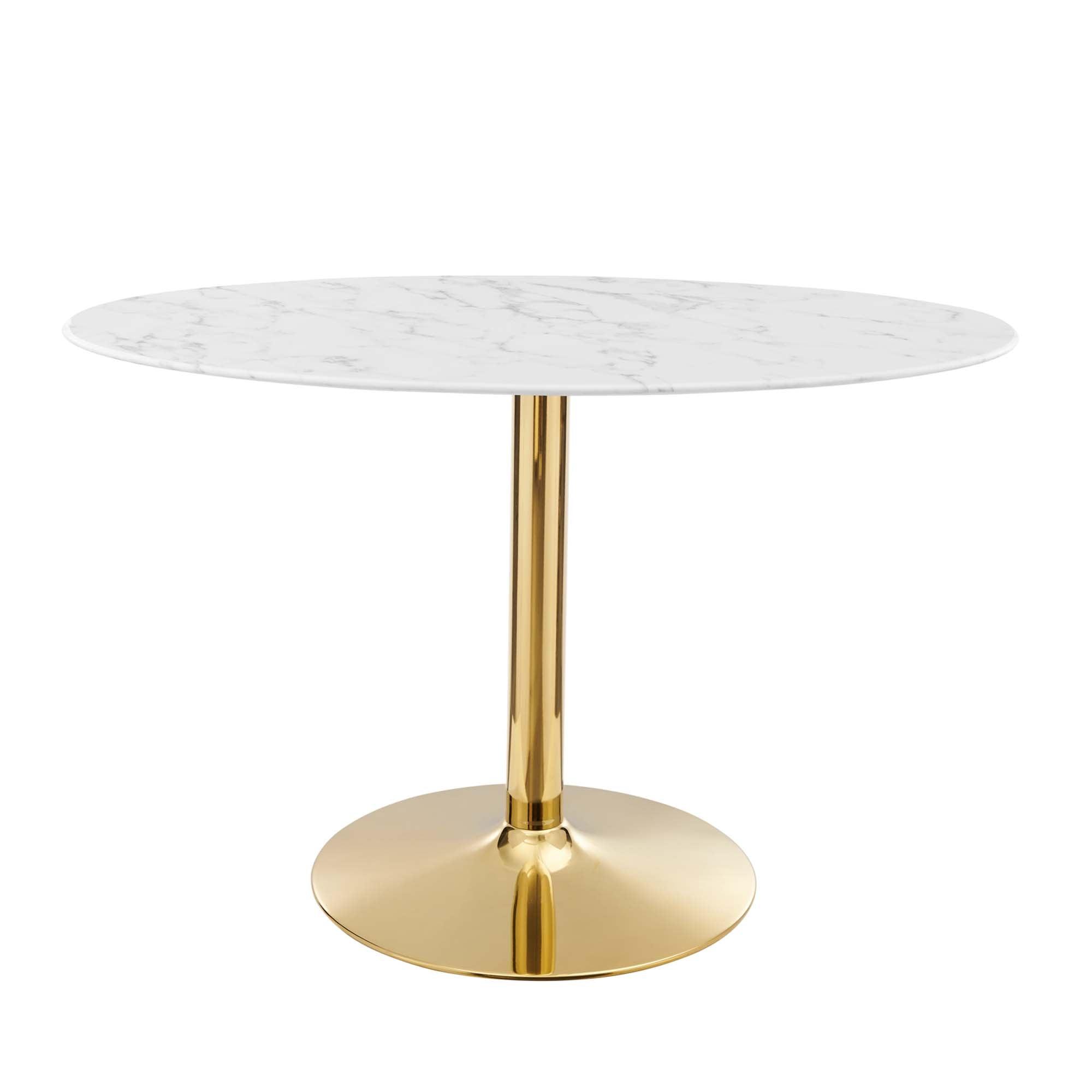 Verne 48" Oval Artificial Marble Dining Table