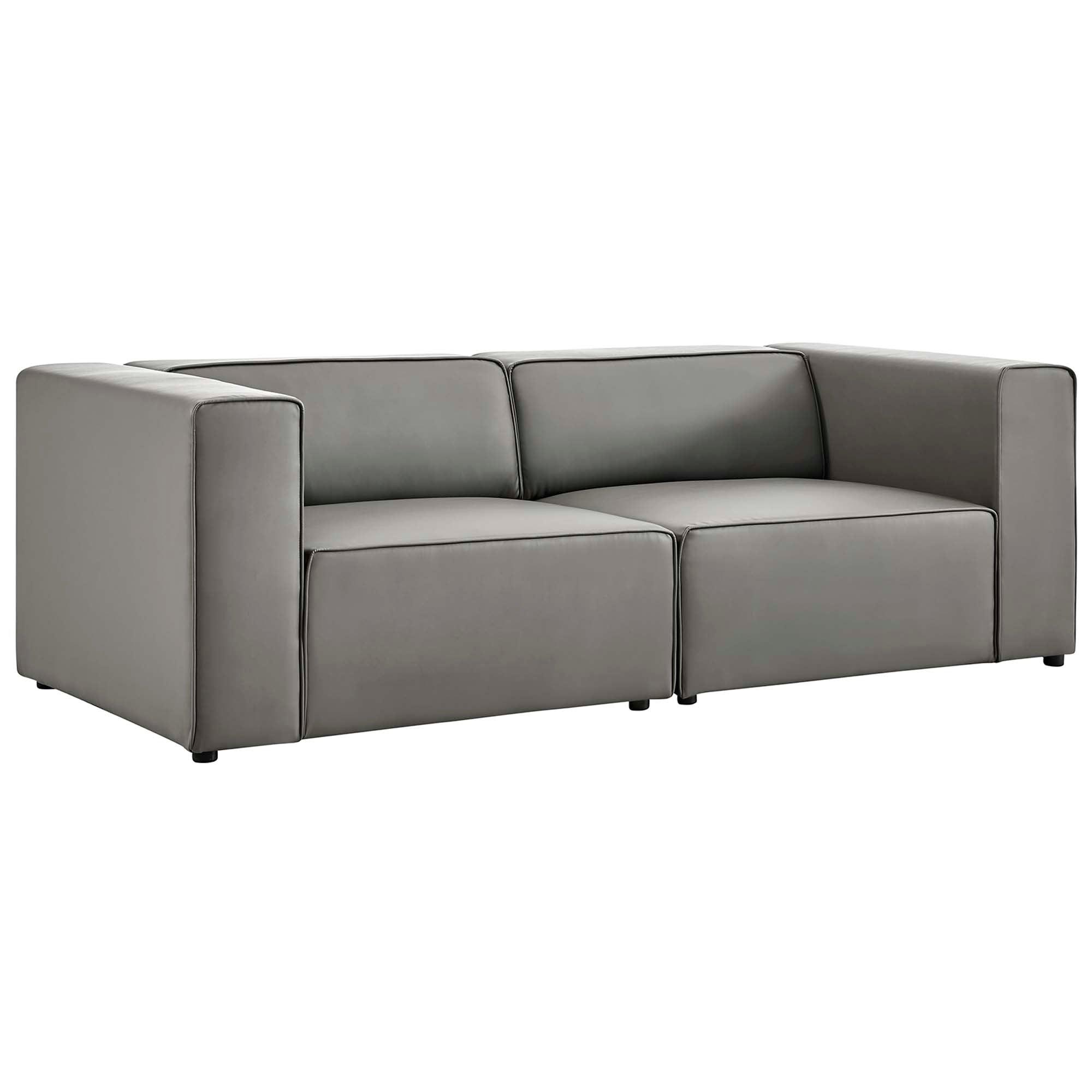 Mingle 2-Piece Vegan Leather Sectional Sofa Loveseat