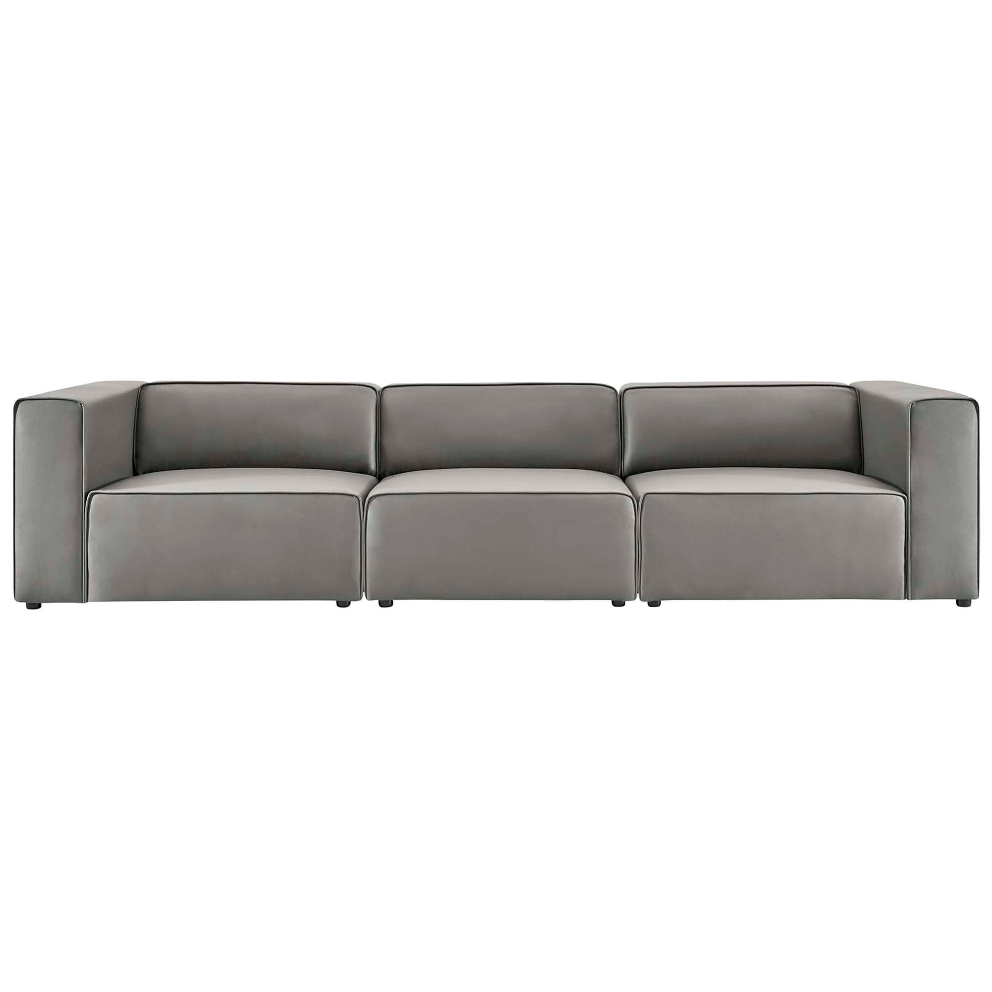 Mingle 3-Piece Vegan Leather Sectional Sofa