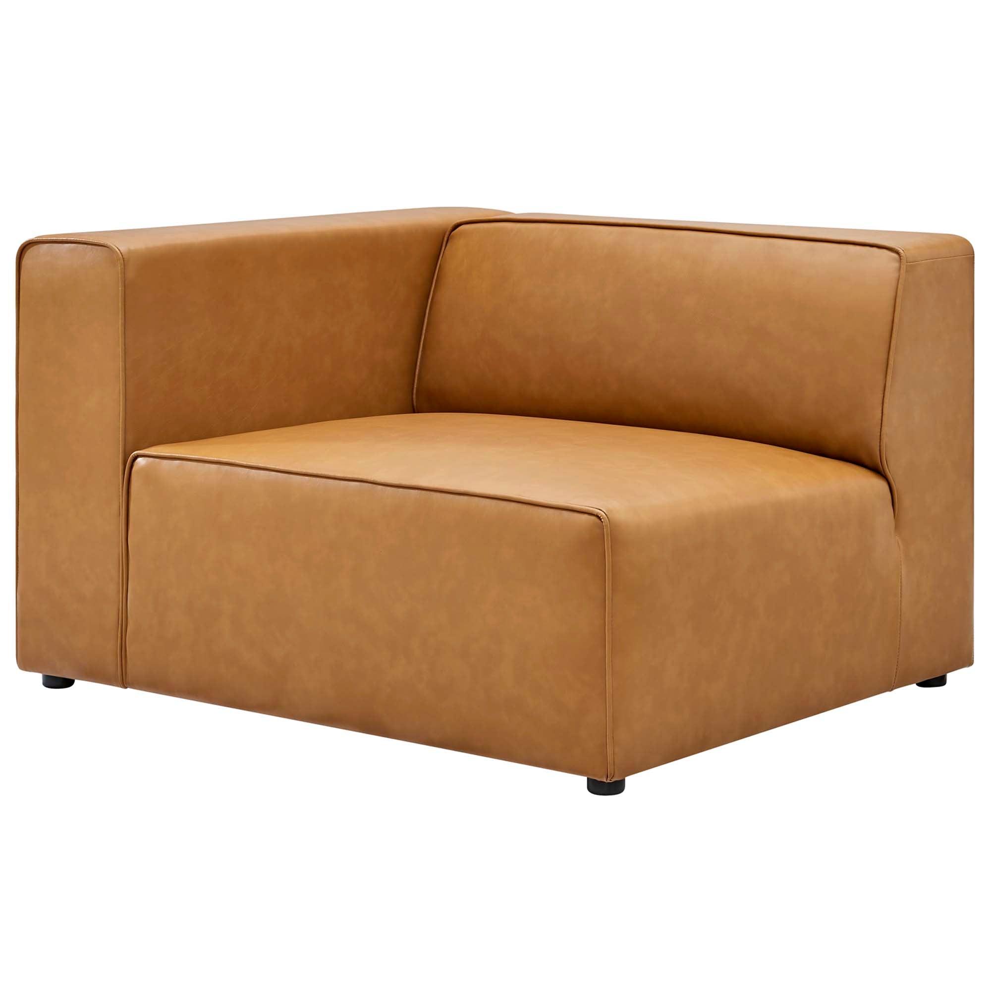 Mingle 4-Piece Vegan Leather Sofa and 2 Ottomans Set