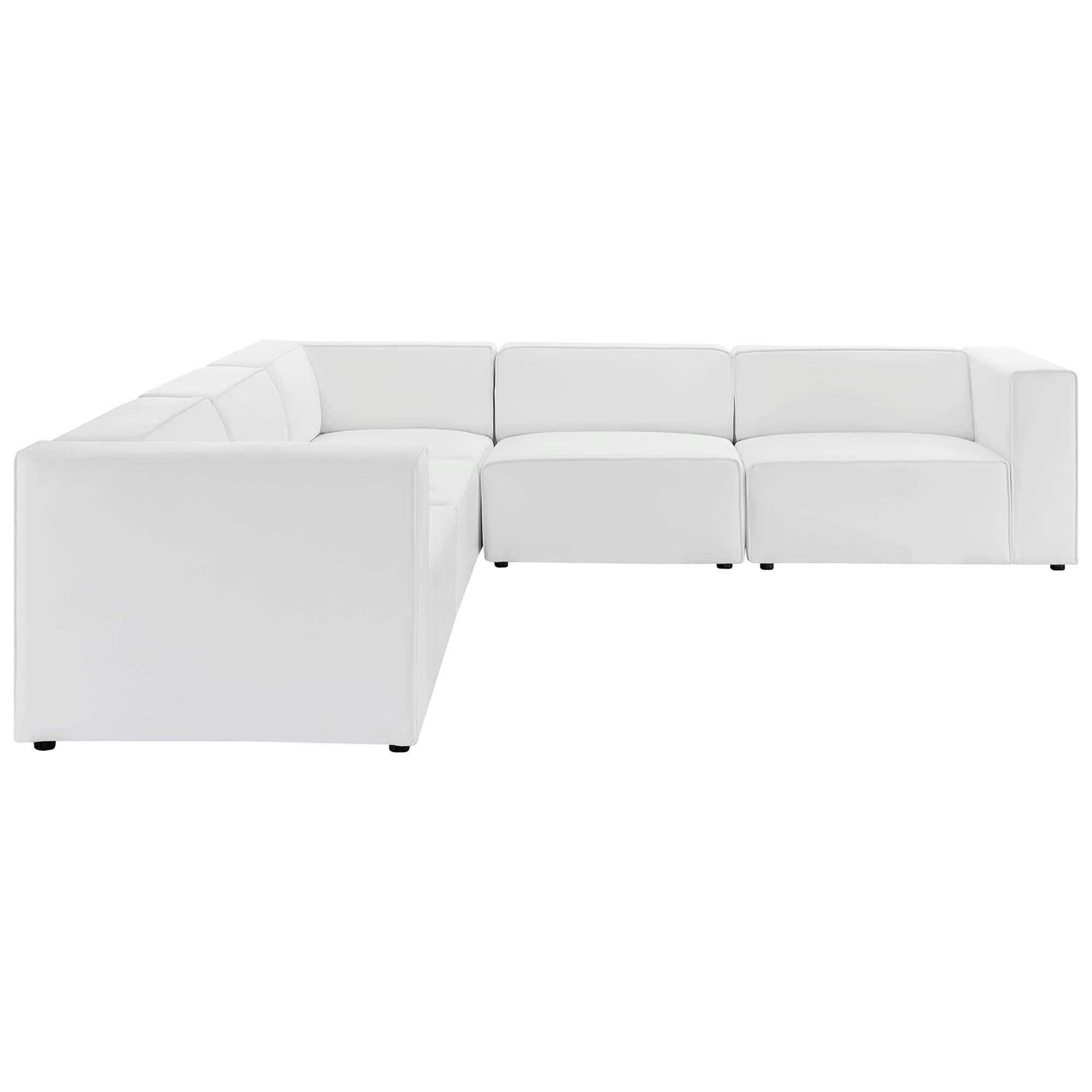 Mingle 5-Piece Vegan Leather Sectional Sofa