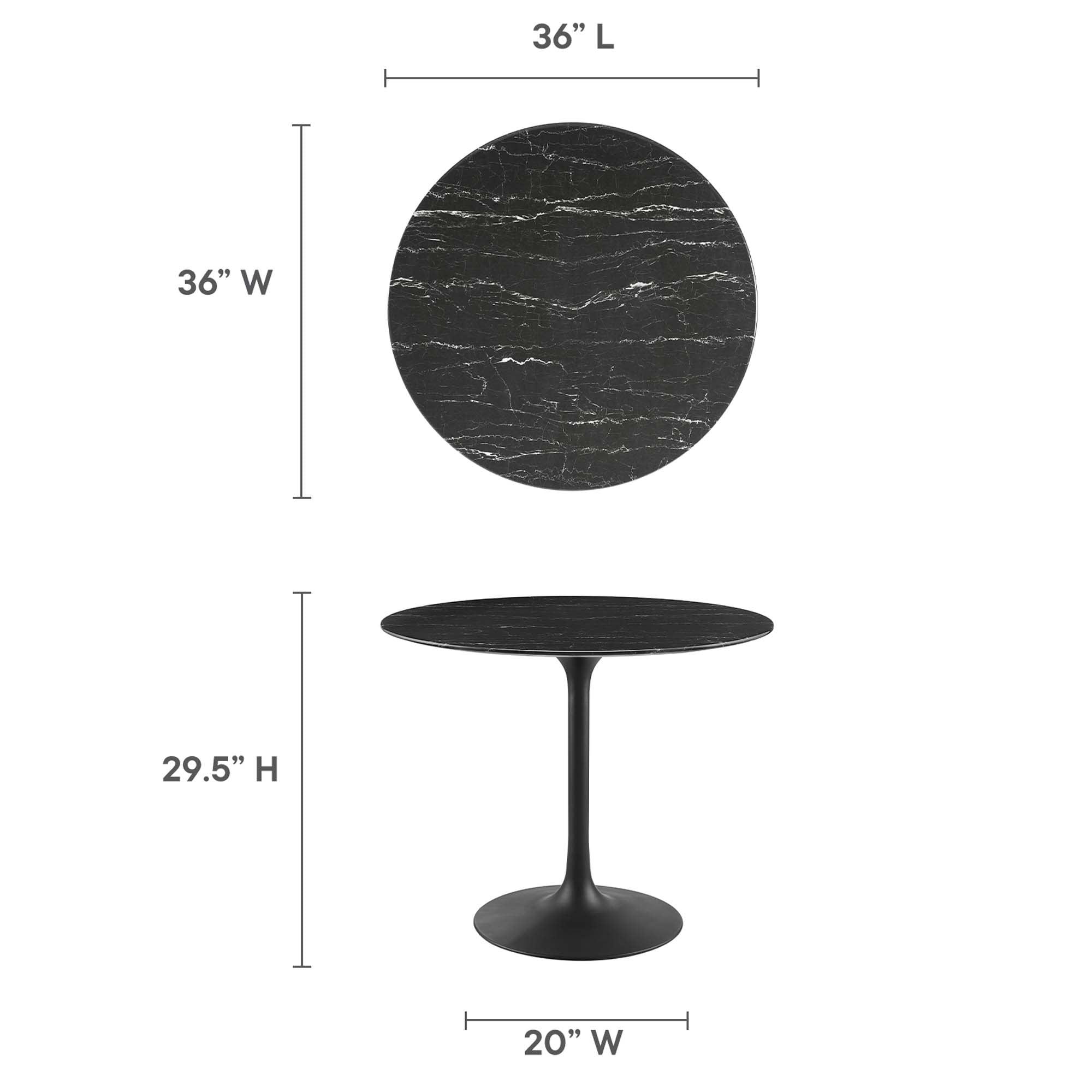 Lippa 36" Round Faux Marble Dining Table