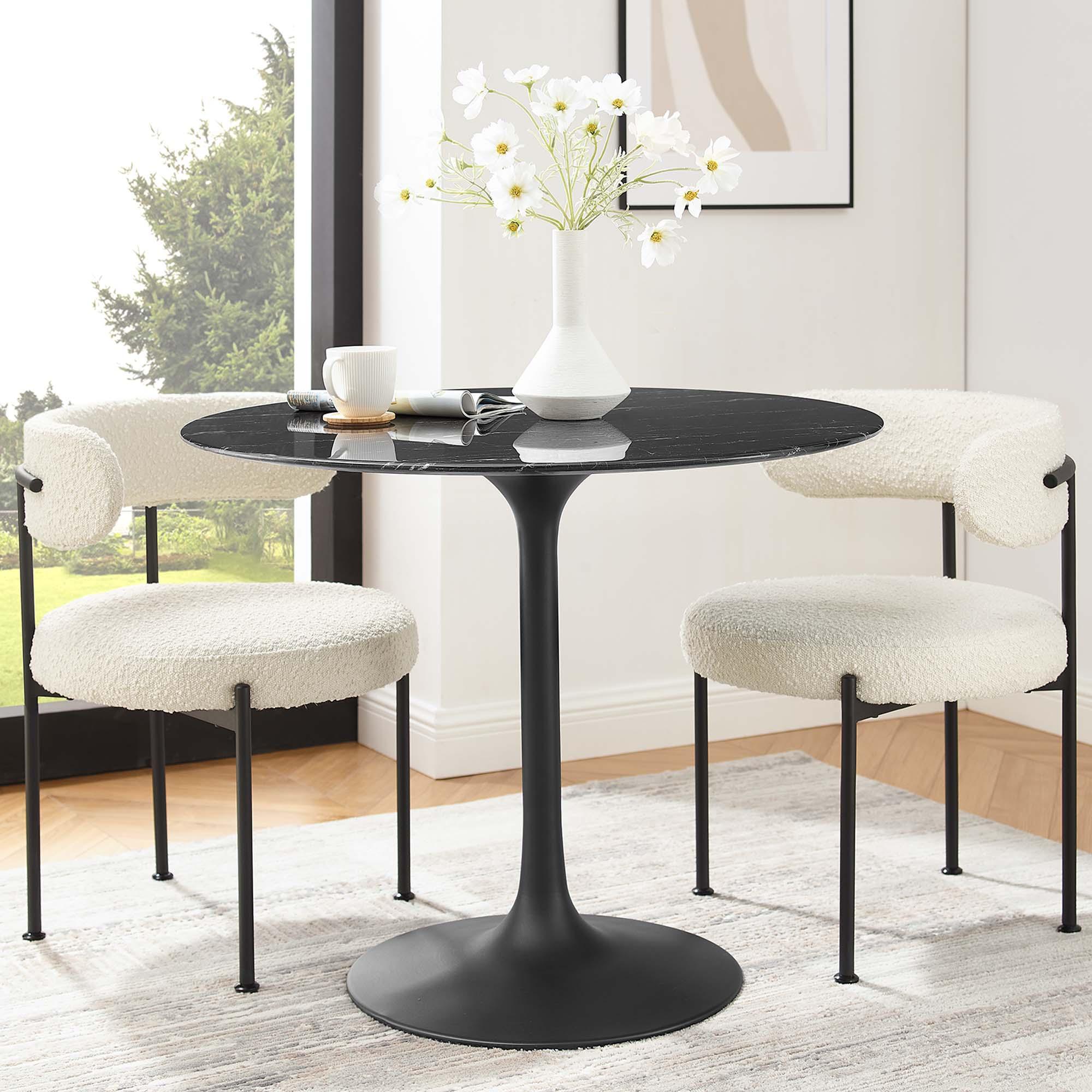 Lippa 36" Round Faux Marble Dining Table