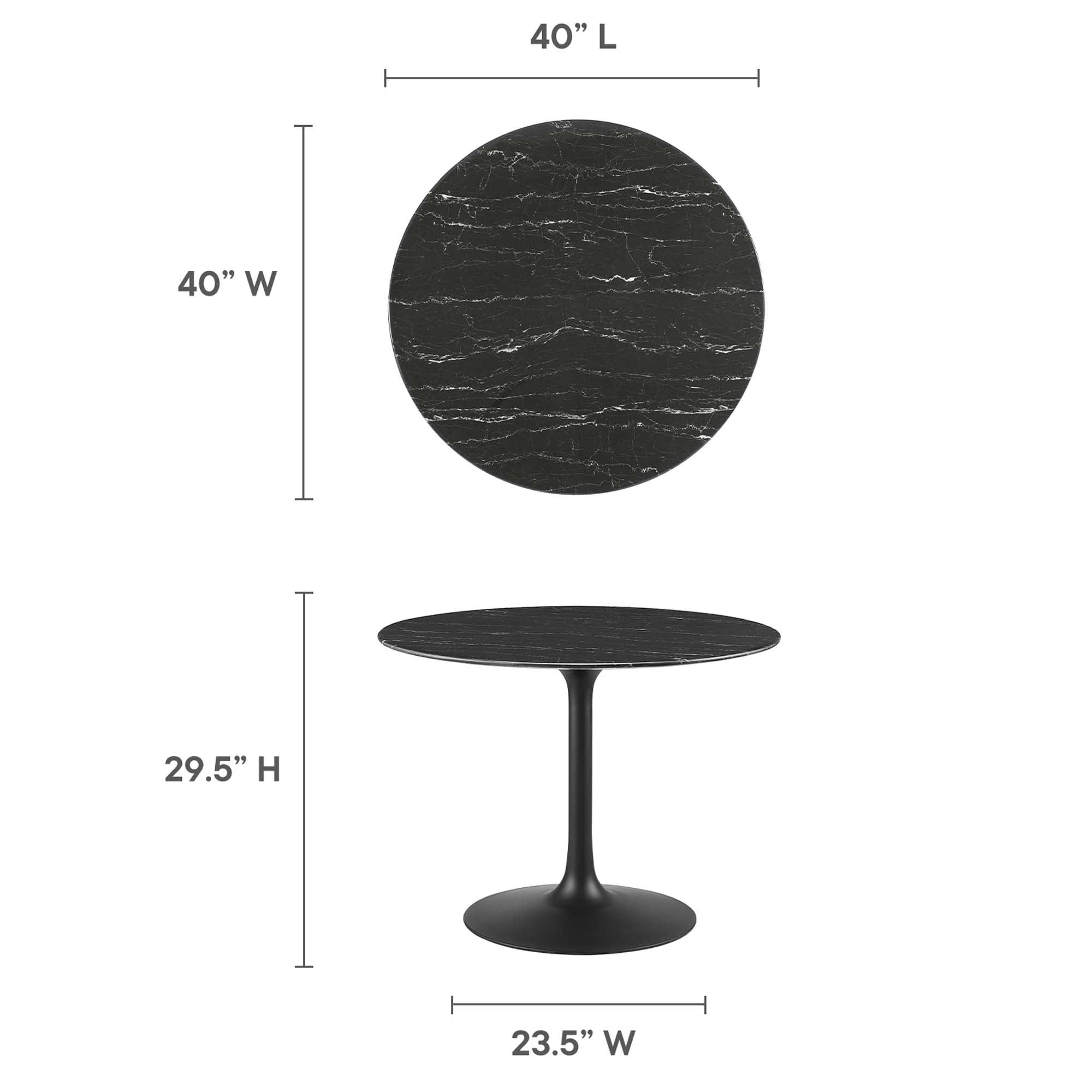 Lippa 40" Round Faux Marble Dining Table