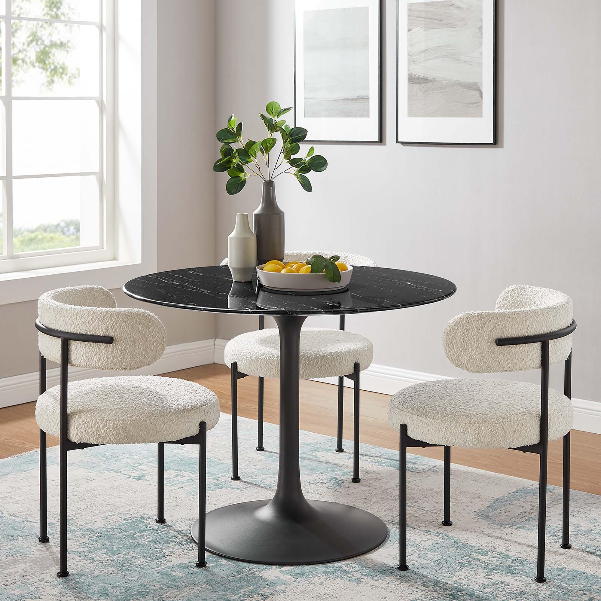 Lippa 40" Round Faux Marble Dining Table