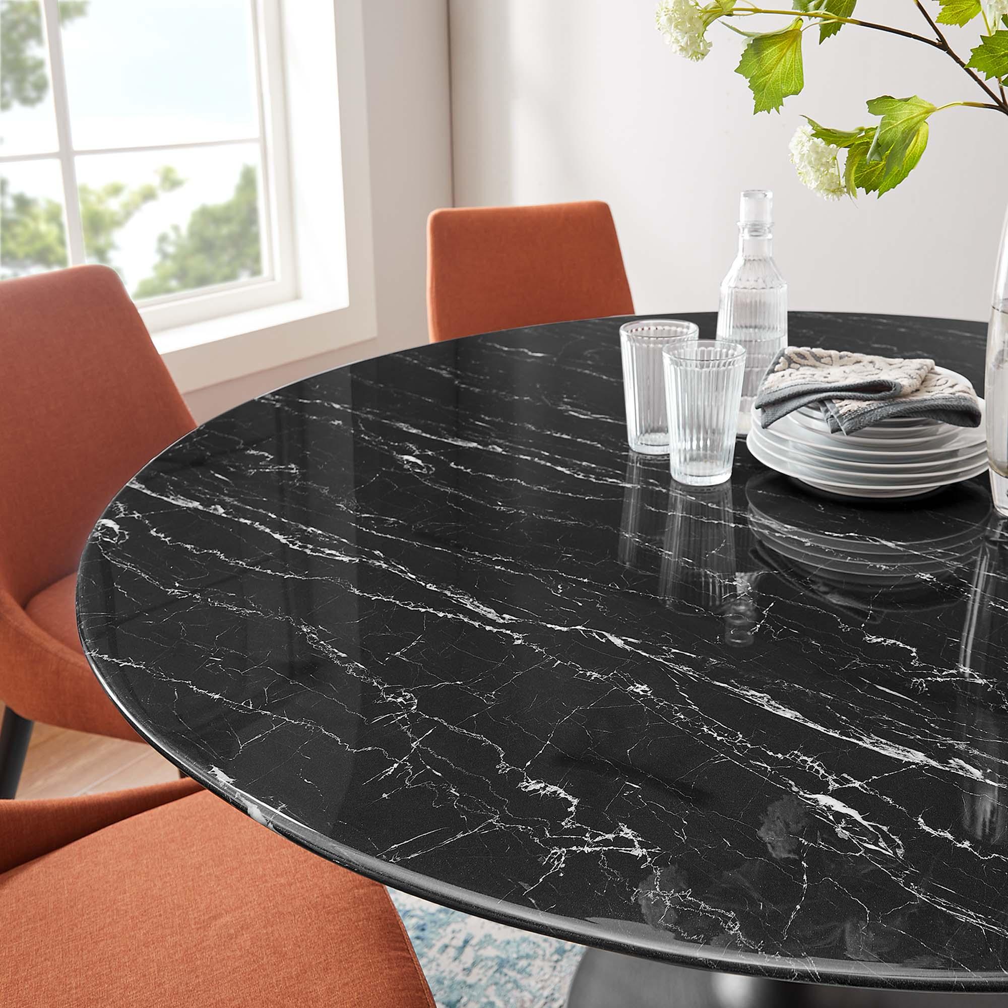 Lippa 60" Round Faux Marble Dining Table