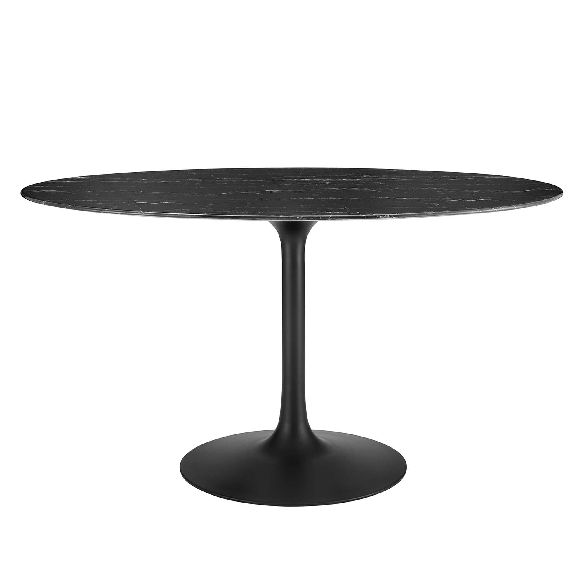 Lippa 54" Oval Faux Marble Dining Table