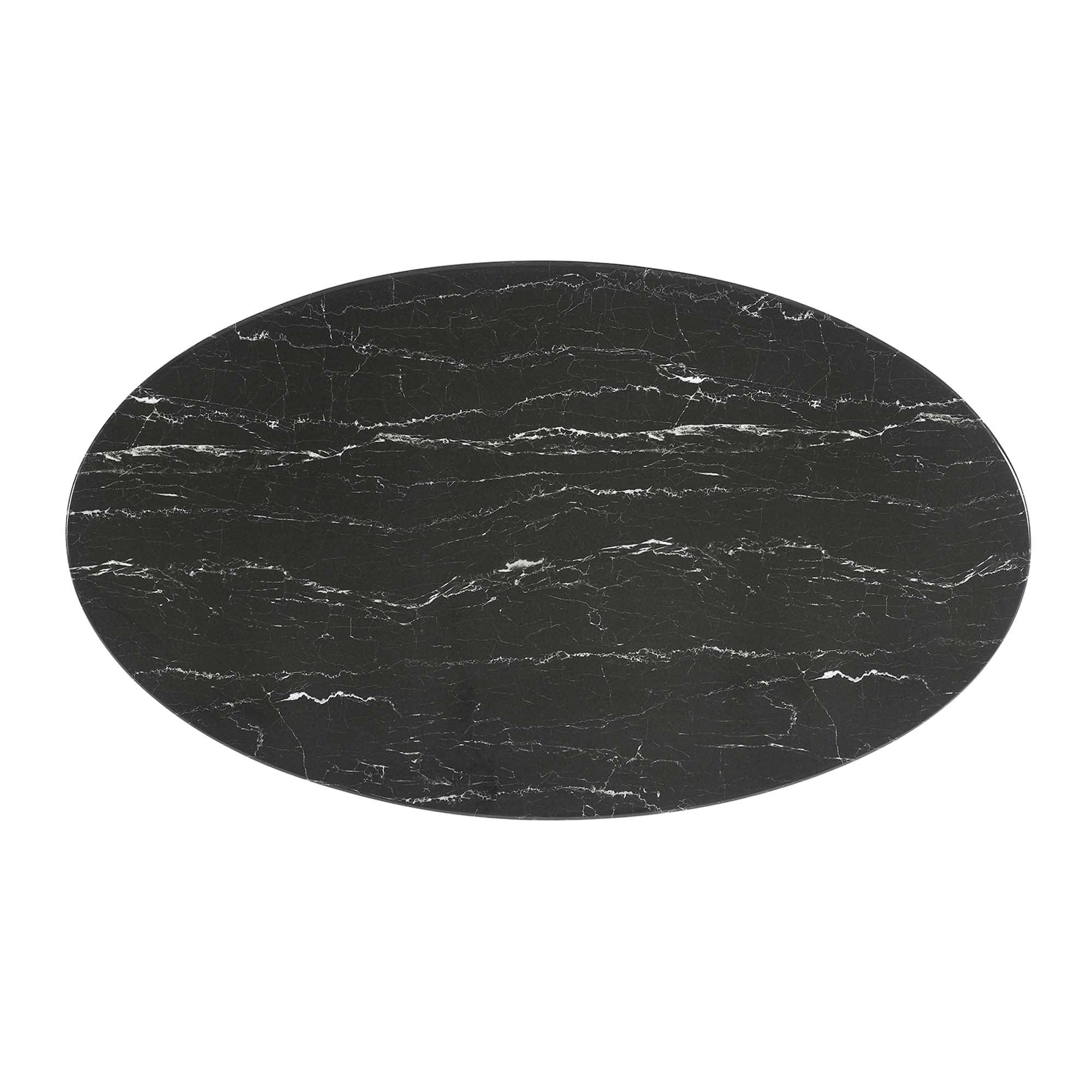 Lippa 54" Oval Faux Marble Dining Table