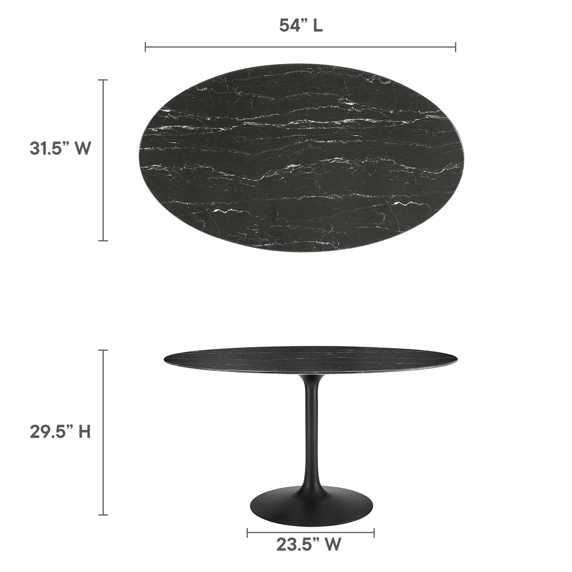 Lippa 54" Oval Faux Marble Dining Table