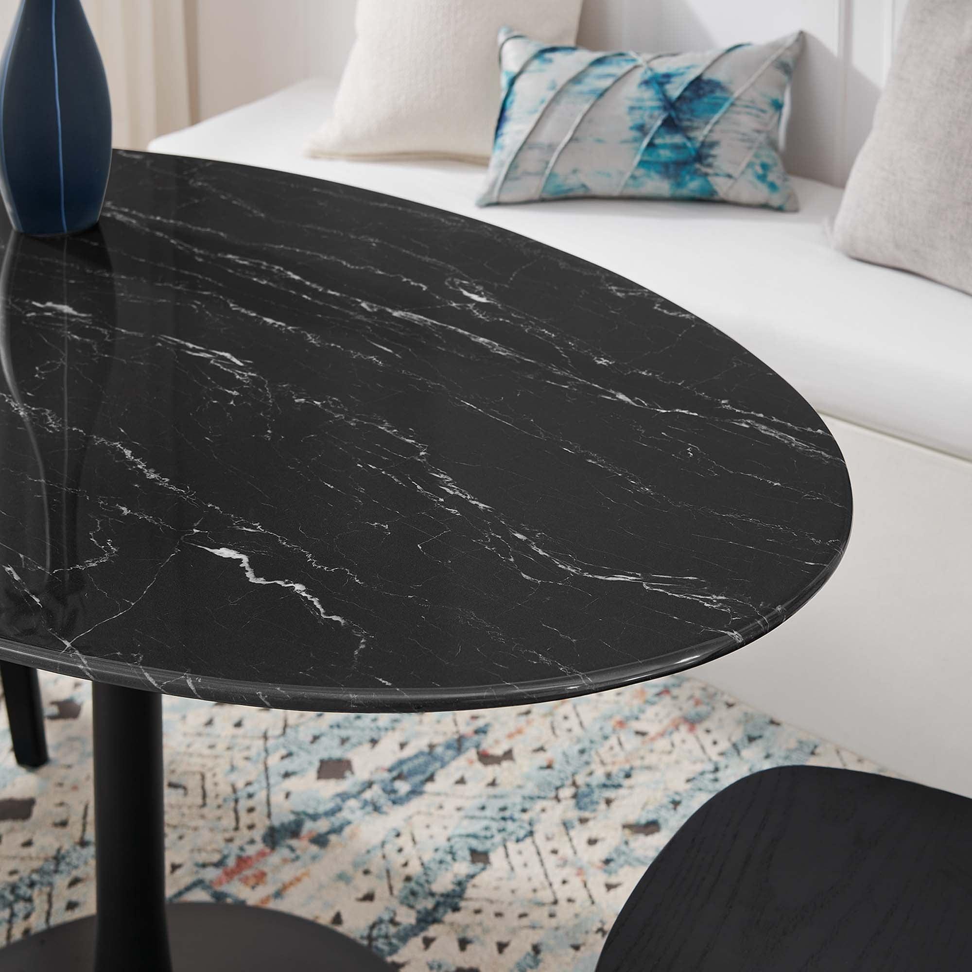 Lippa 54" Oval Faux Marble Dining Table