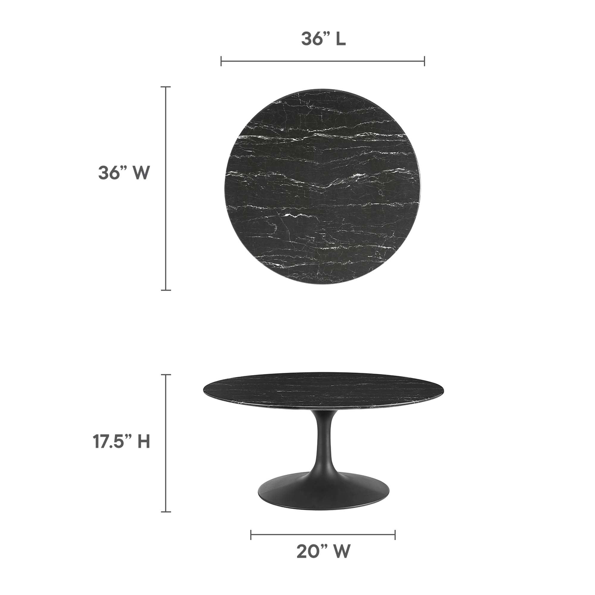 Lippa 36" Round Faux Marble Coffee Table