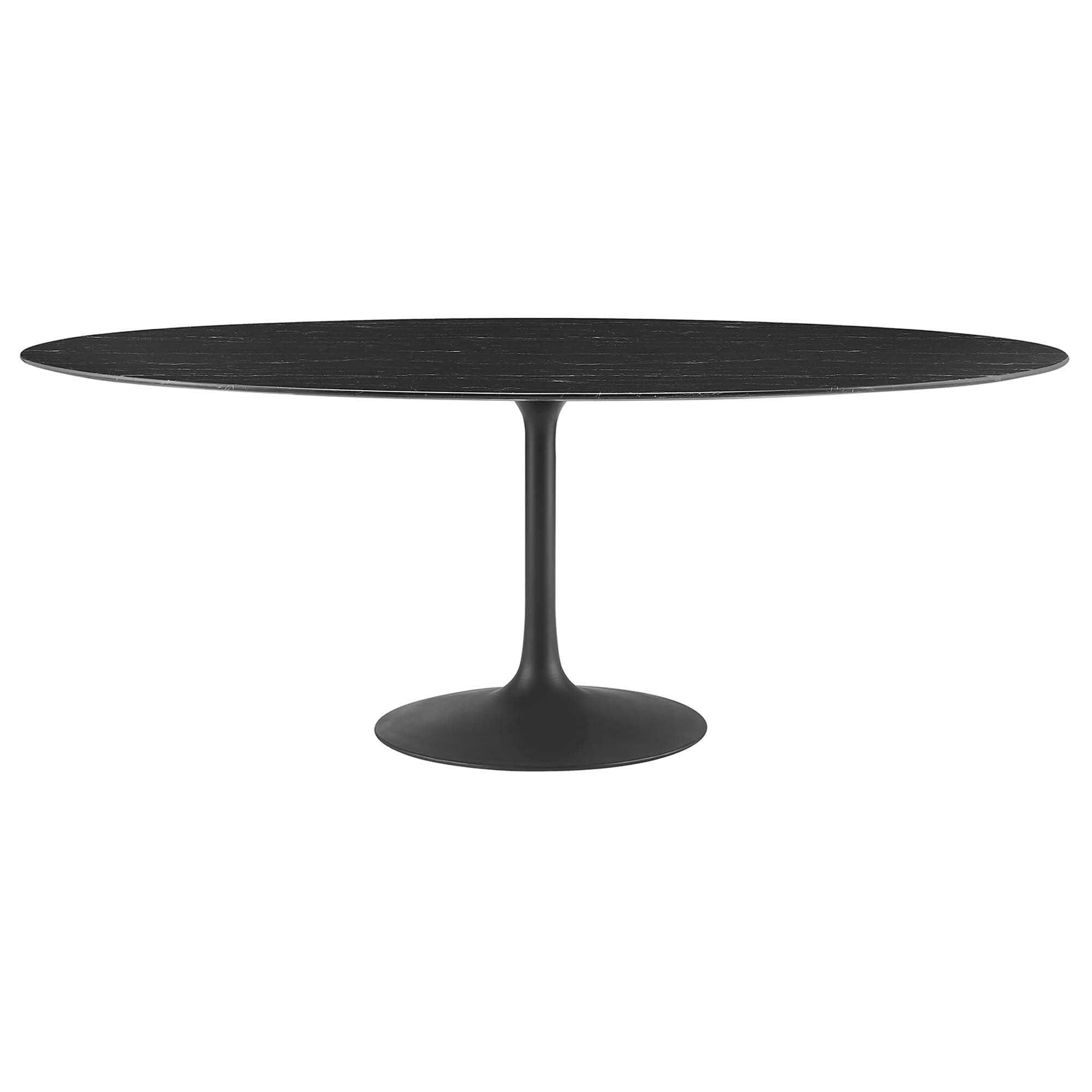 Lippa 78" Oval Faux Marble Dining Table