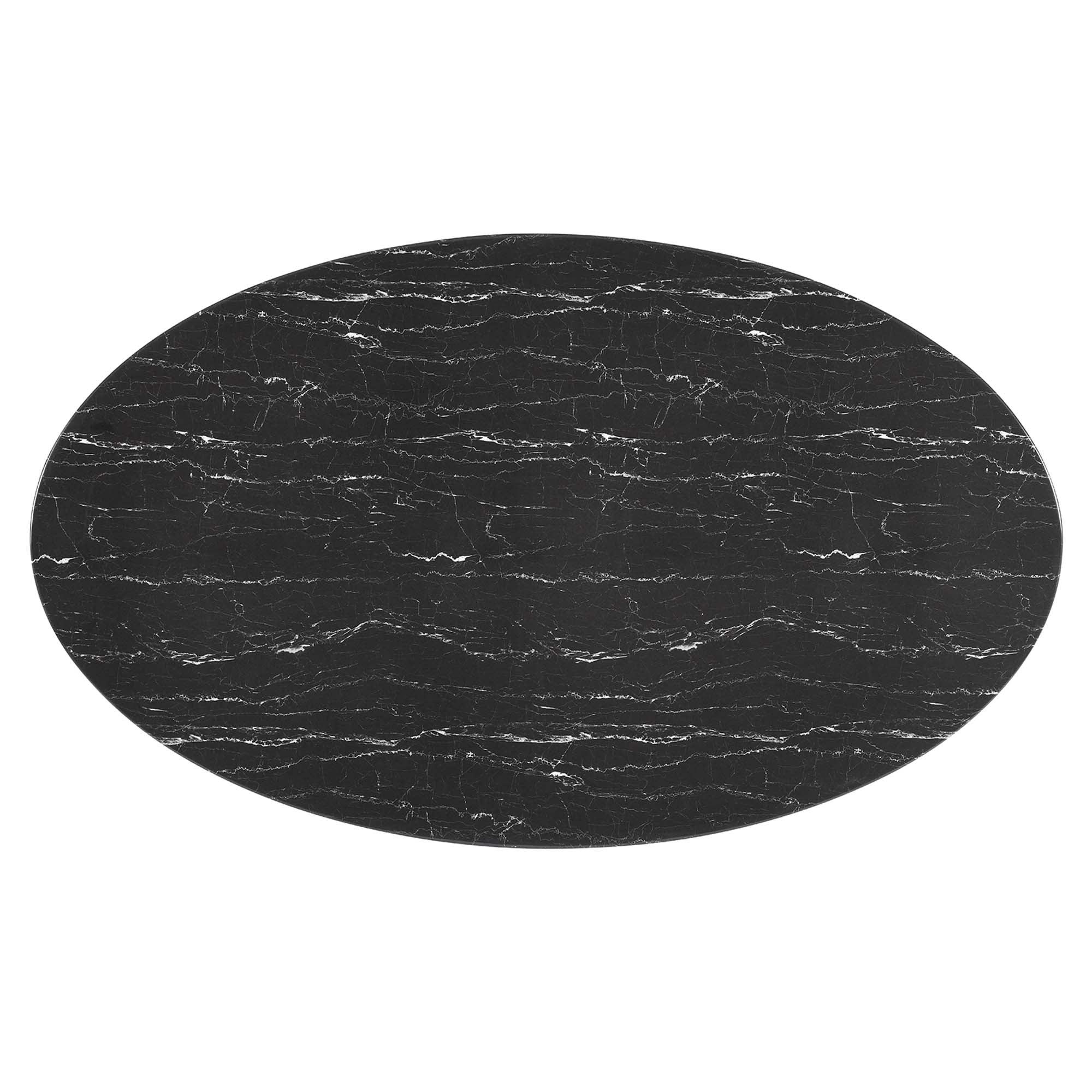 Lippa 78" Oval Faux Marble Dining Table