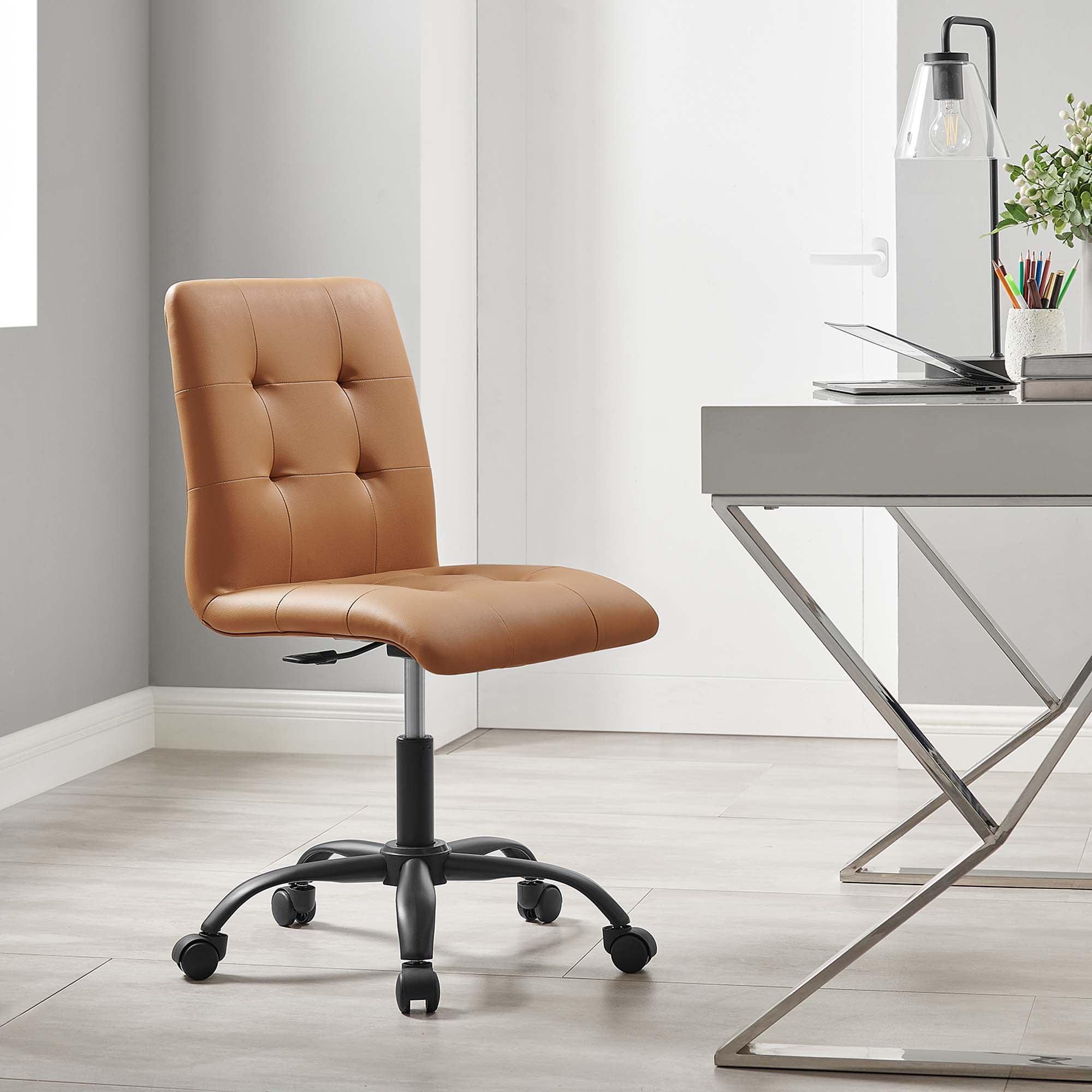 Prim Armless Vegan Leather Office Chair