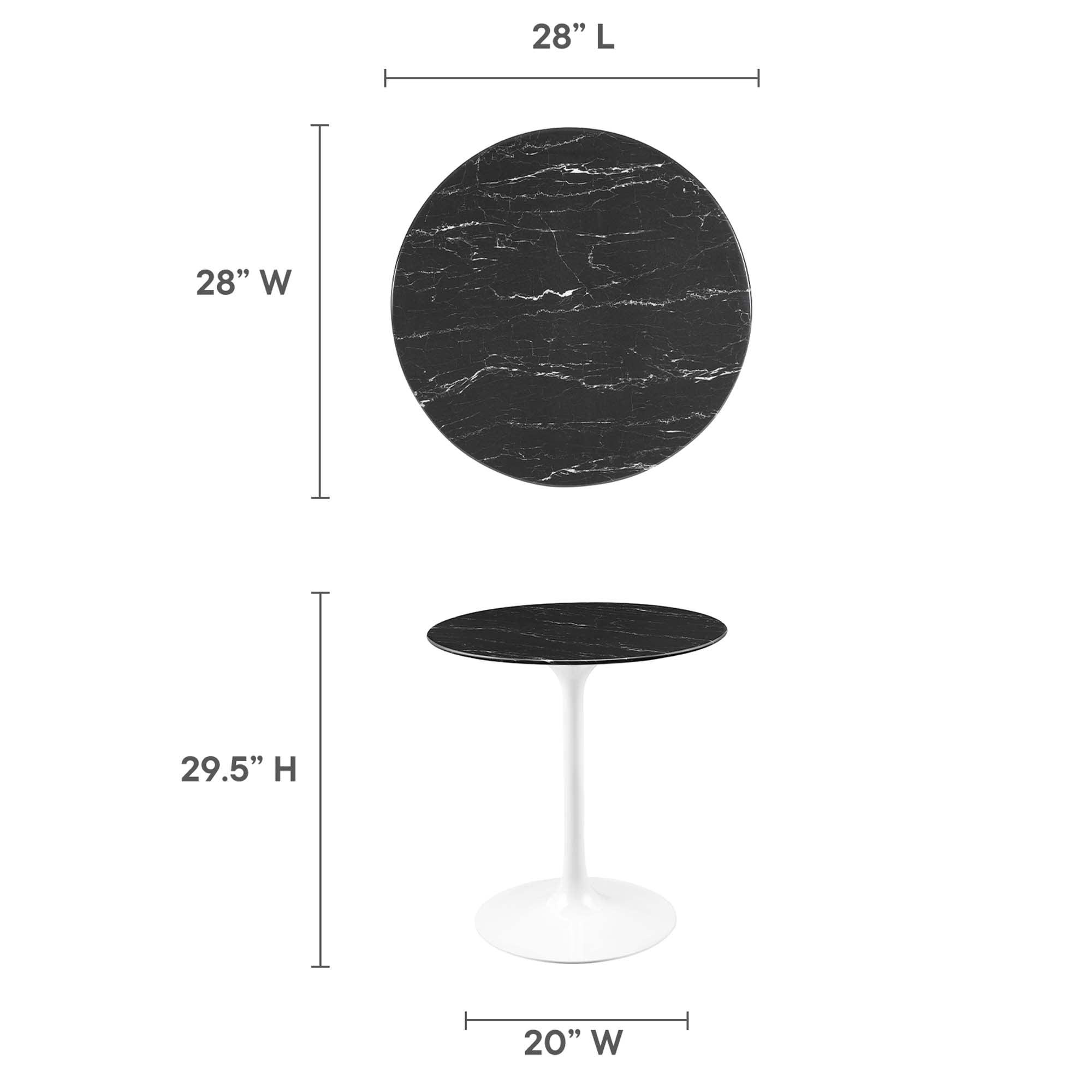 Lippa 28" Round Faux Marble Dining Table